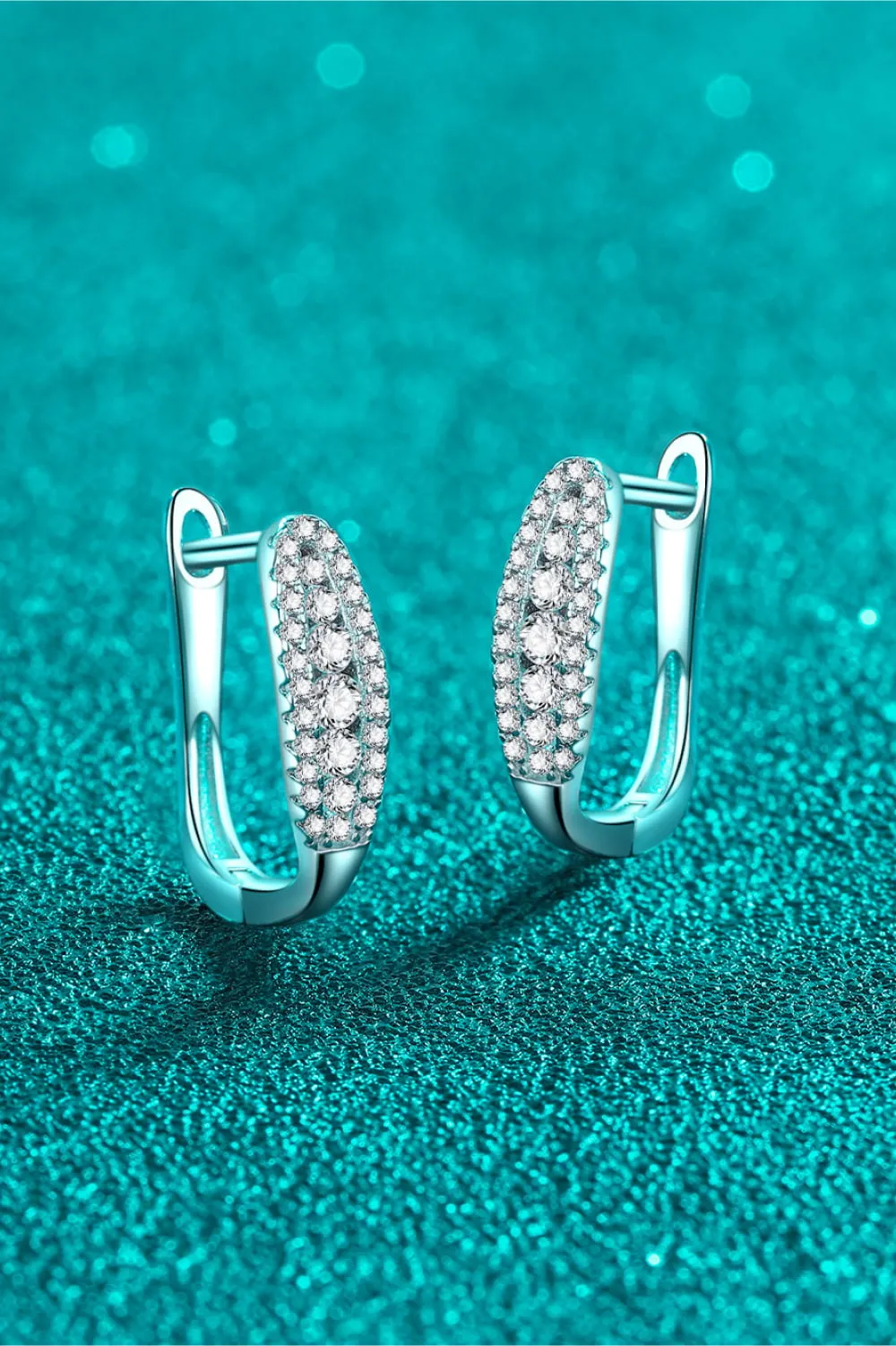 Moissanite Rhodium-Plated Earrings, image 6