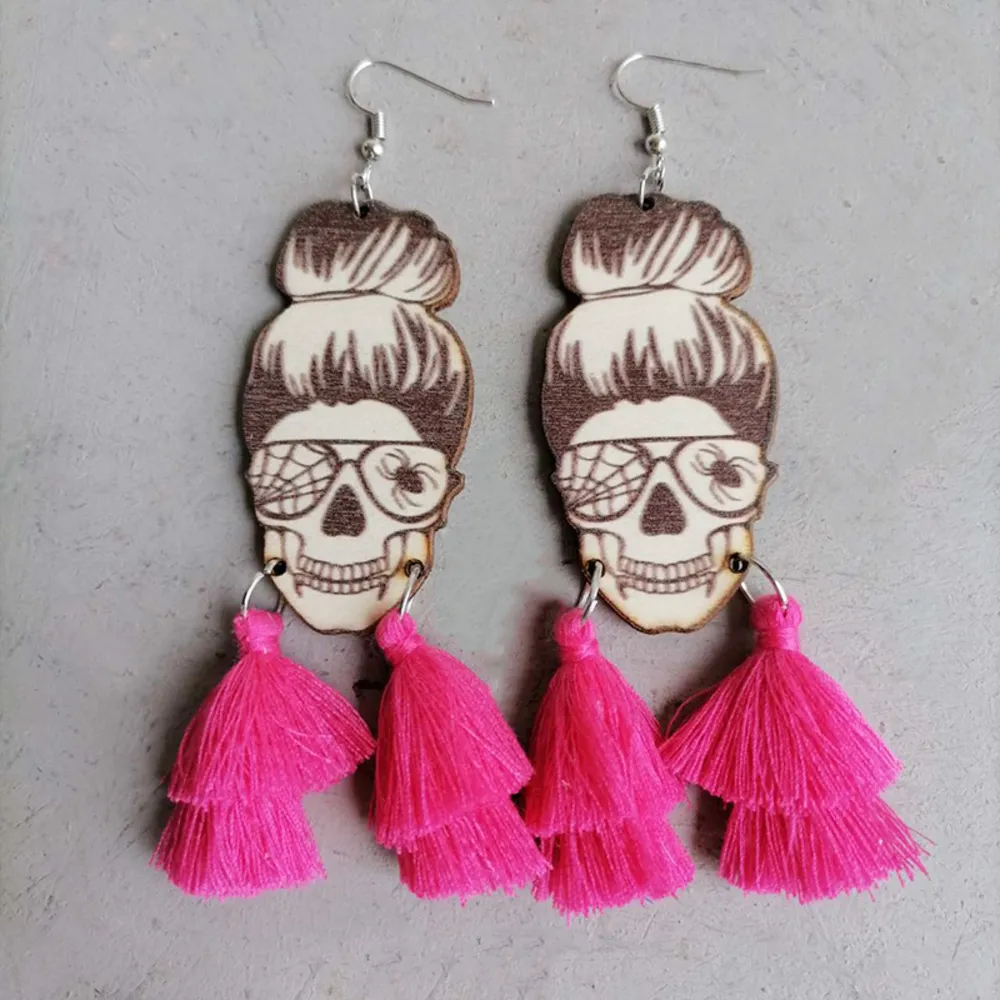 Spider Grandma Tassel Detail Dangle Earrings, image 4