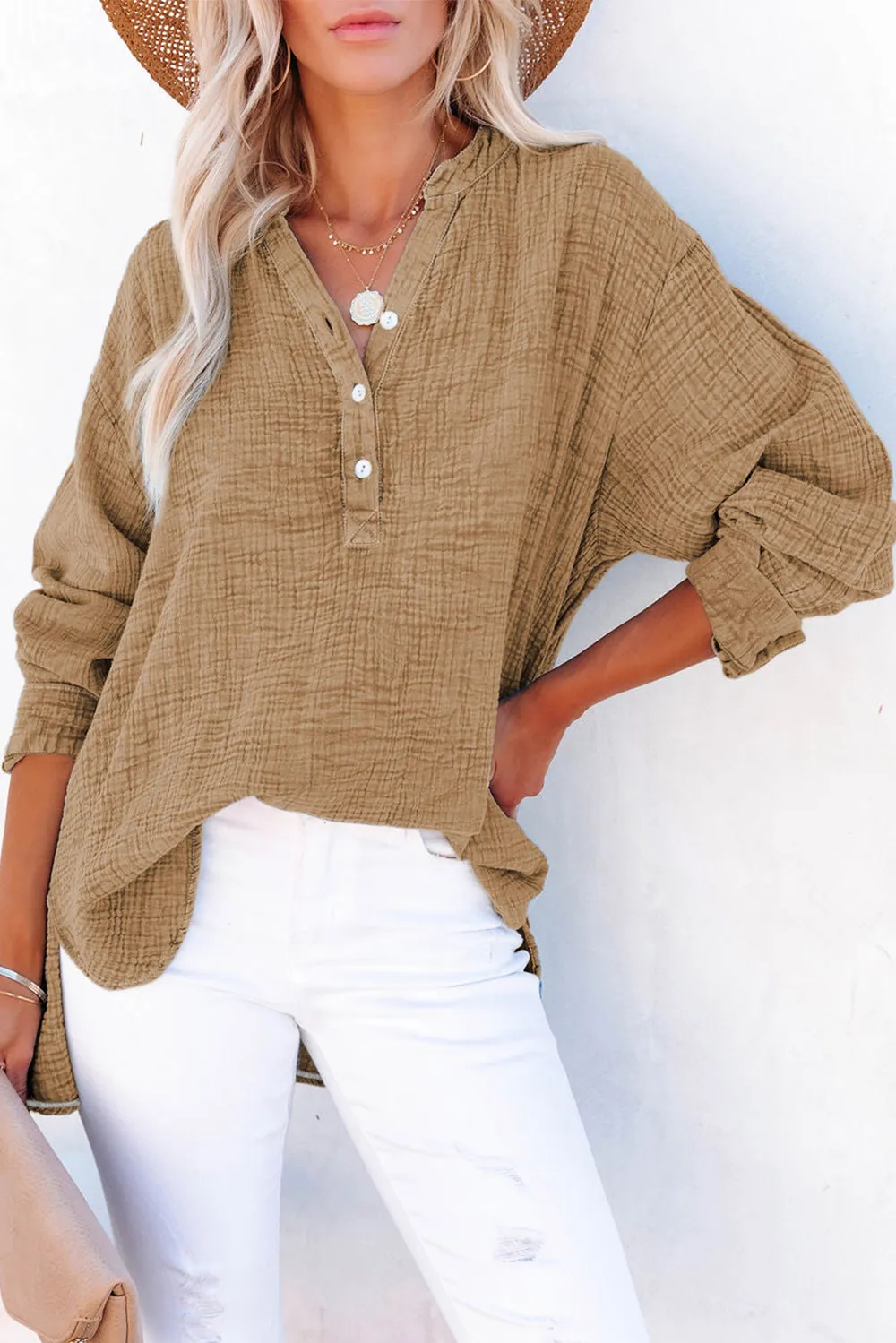 Buttoned Long Sleeve Blouse, image 14
