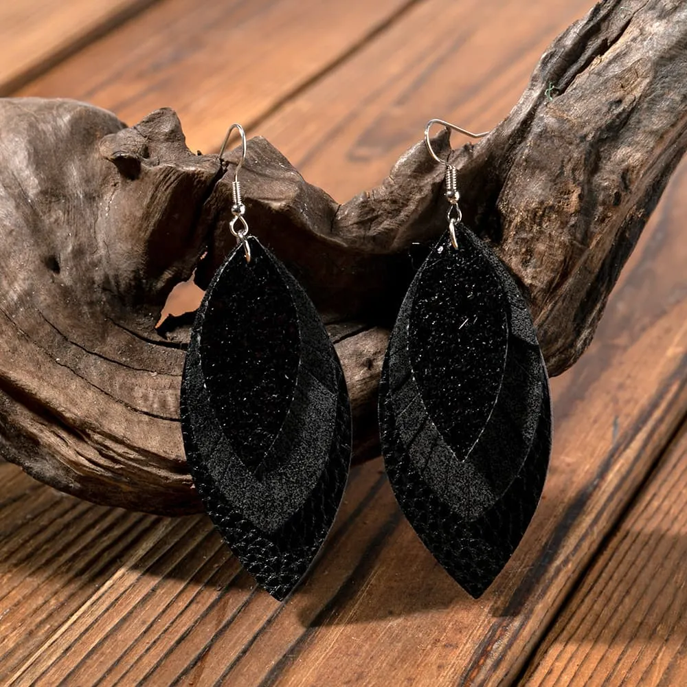PU Leather Drop Earrings, image 6