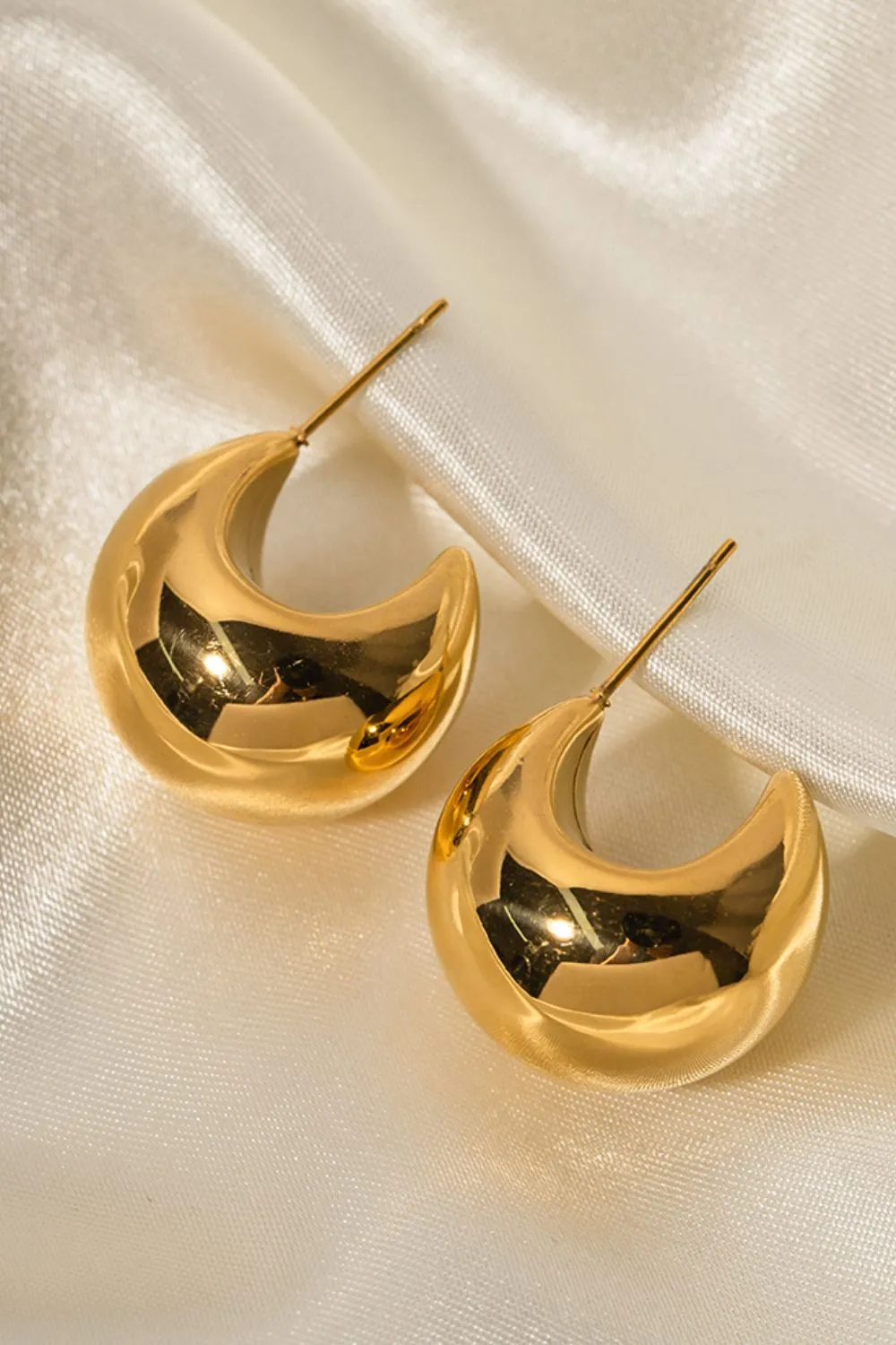 Stainless Steel C-Hoop Earrings, image 6