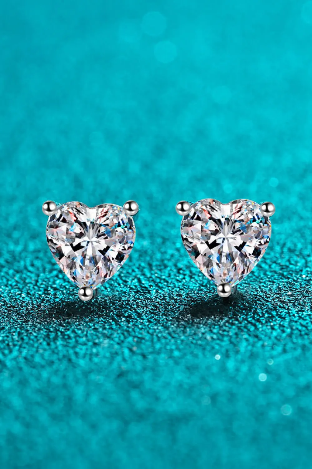2 Carat Moissanite Heart-Shaped Stud Earrings, image 3