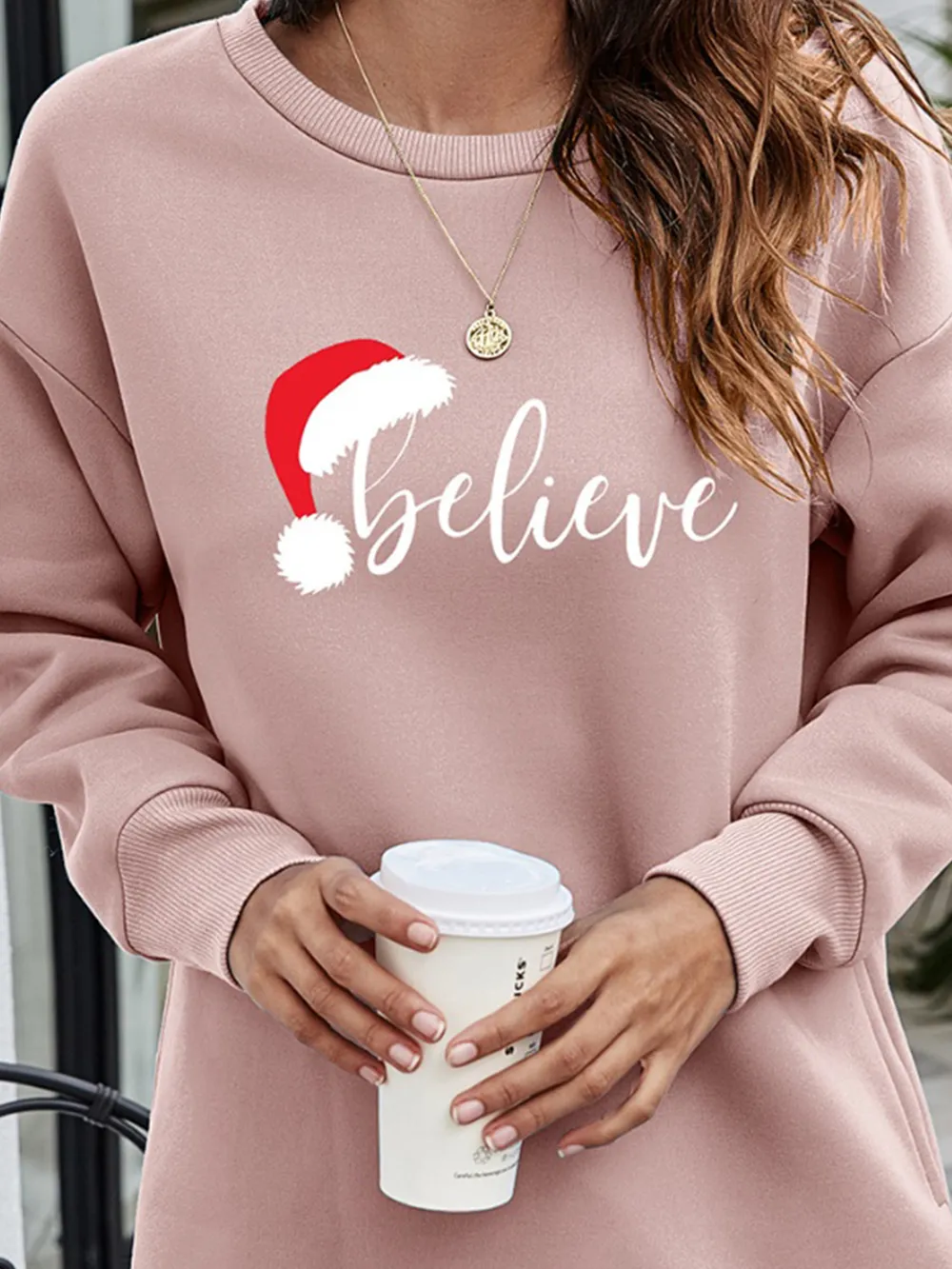 BELIEVE Graphic Tunic Sweatshirt, image 4