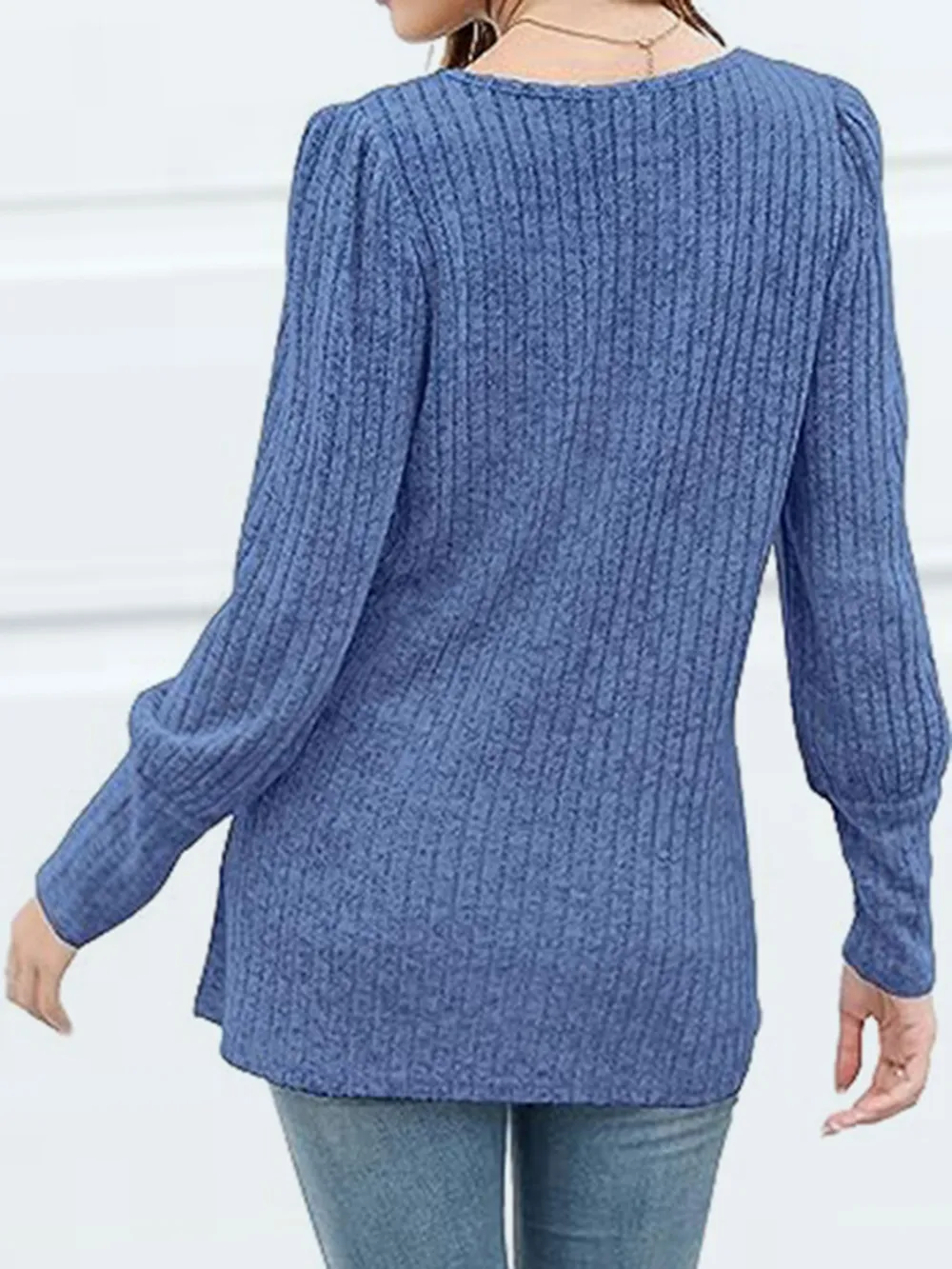 Decorative Button Square Neck Top, image 15