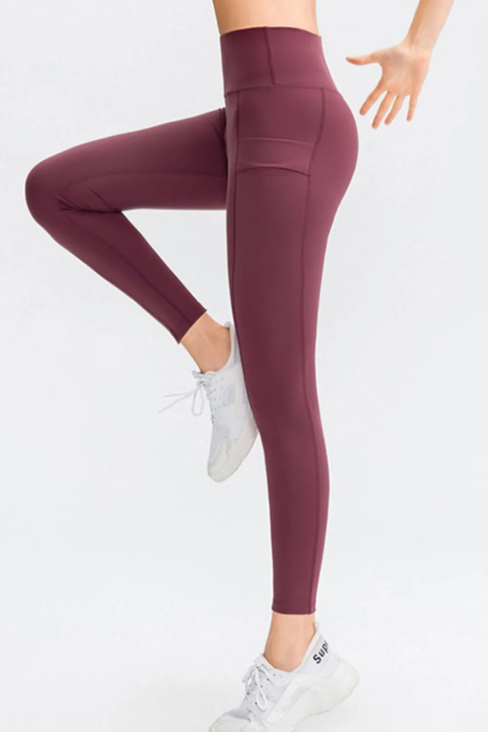 Wide Waistband Slim Fit Long Sports Pants with Pocket, image 4