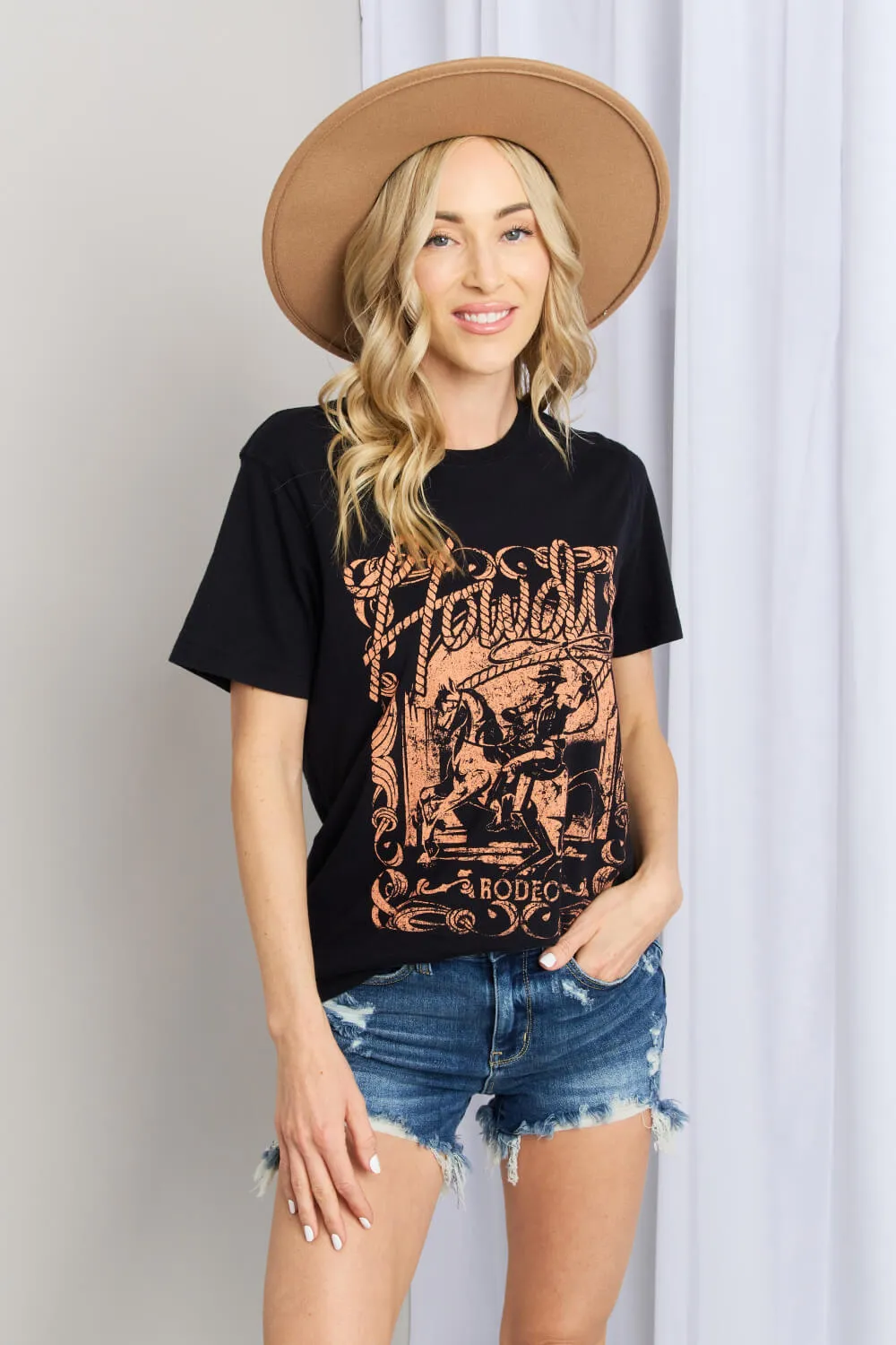Full Size Graphic Round Neck Tee, image 6