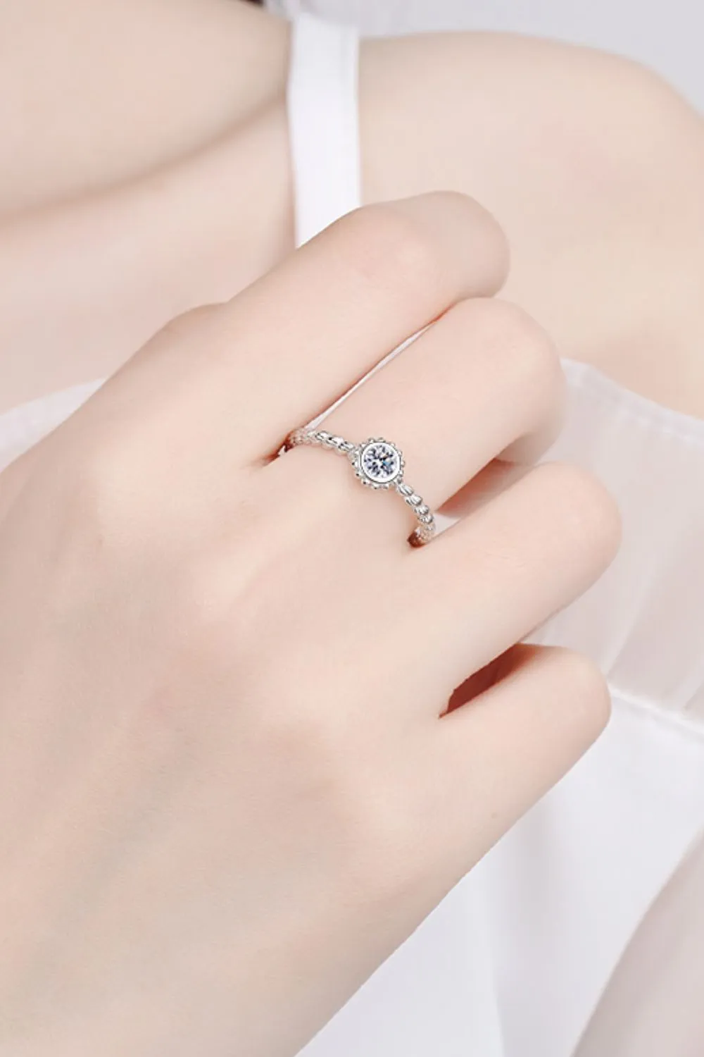 Moissanite Rhodium-Plated Ring, image 5