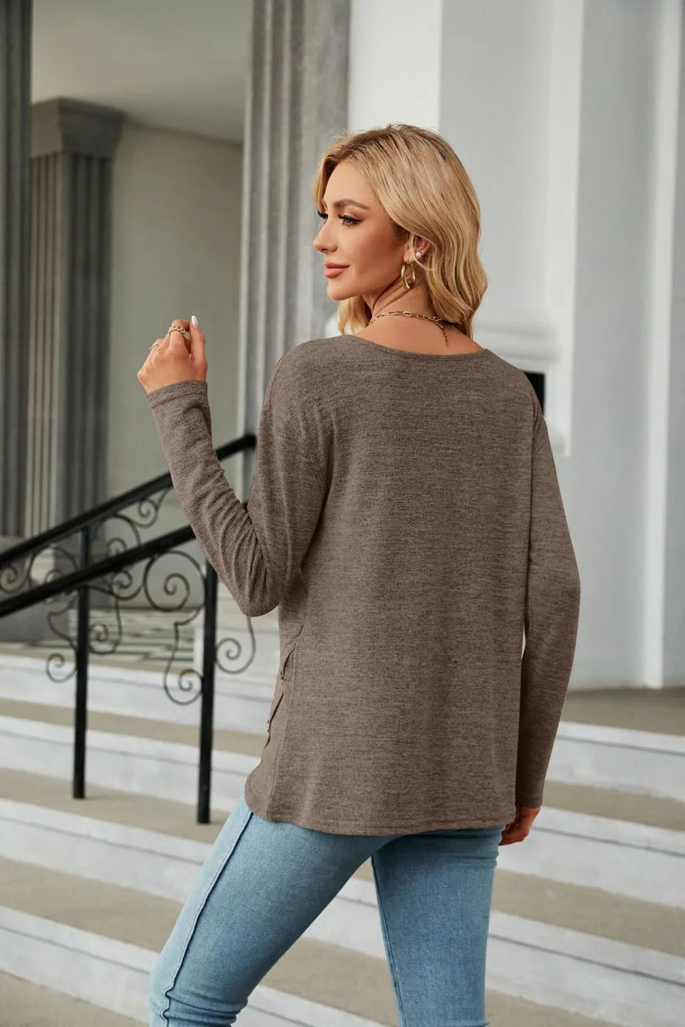 Round Neck Long Sleeve T-Shirt, image 13
