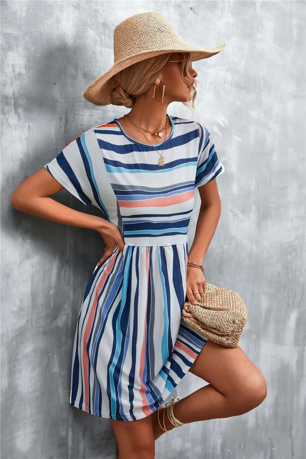 Striped Round Neck Dress, image 11