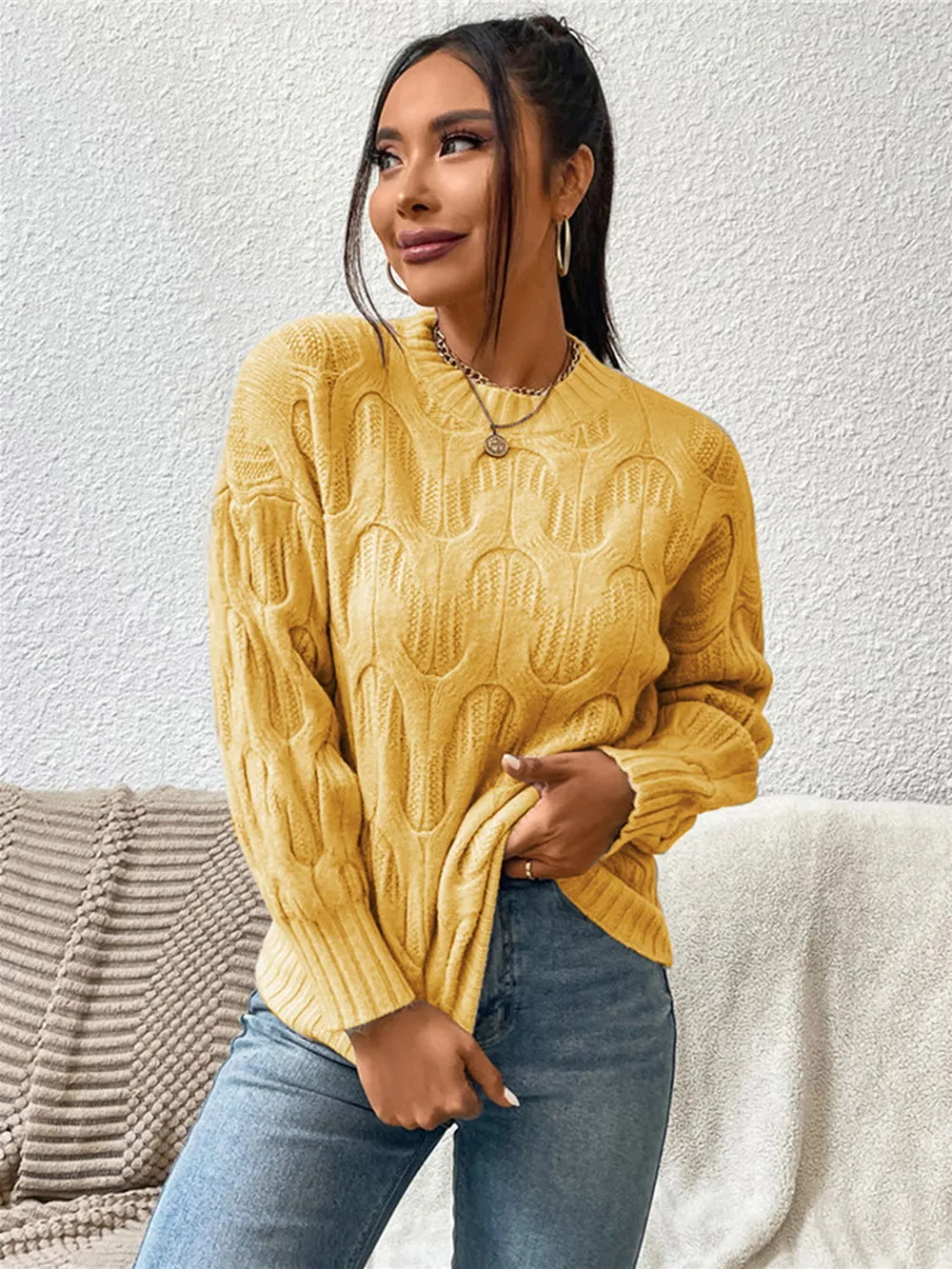 Round Neck Long Sleeve Sweater, image 19