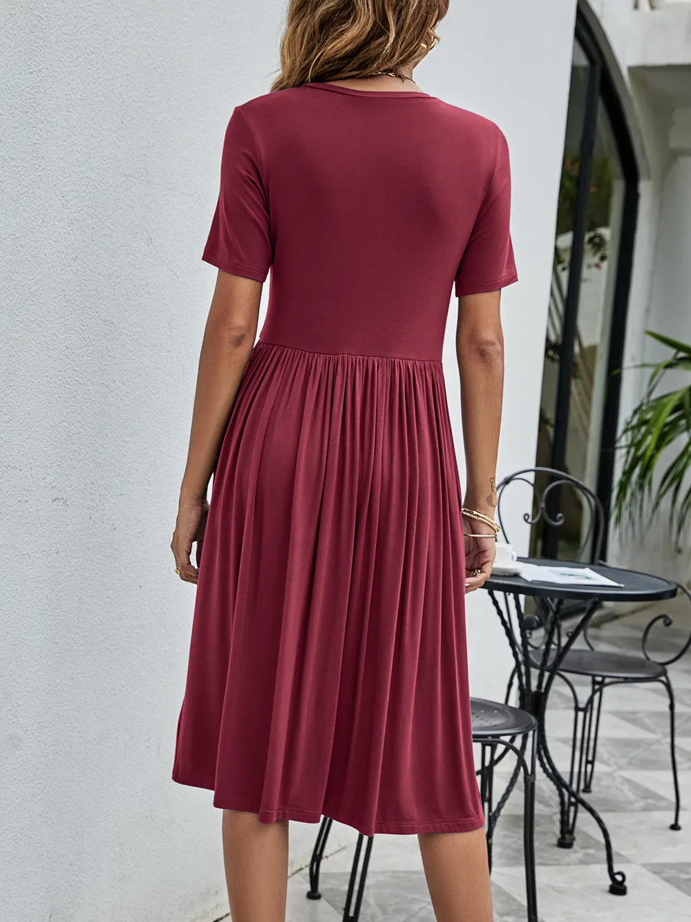 Button Detail Tee Dress with Pockets, image 9