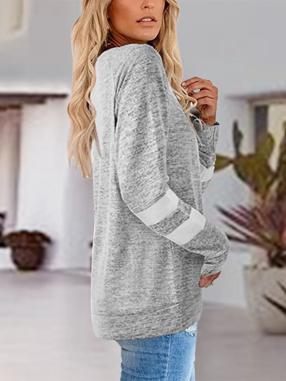 V-Neck Raglan Sleeve T-Shirt, image 8