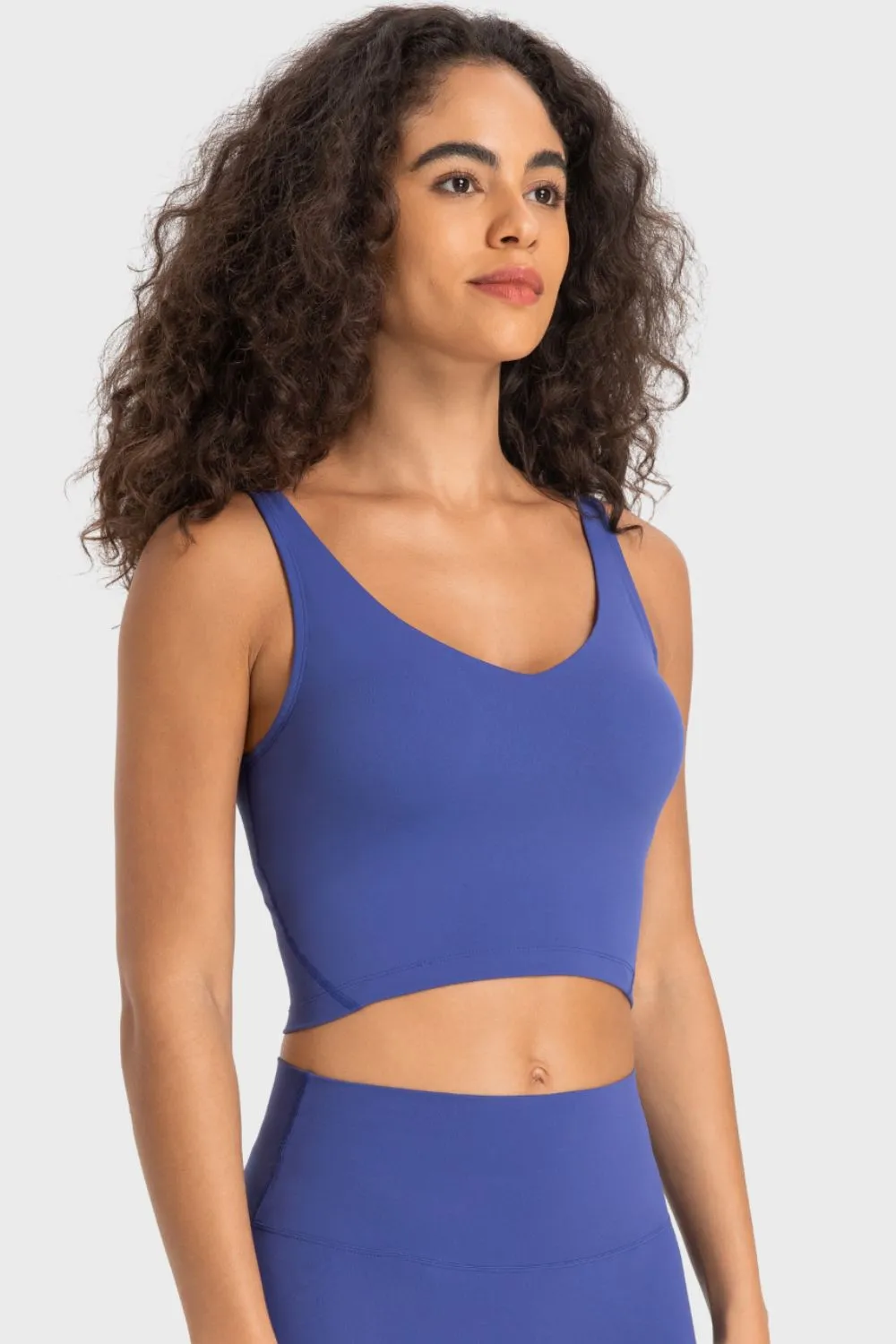 Deep V-Neck Crop Sports Bra, image 24