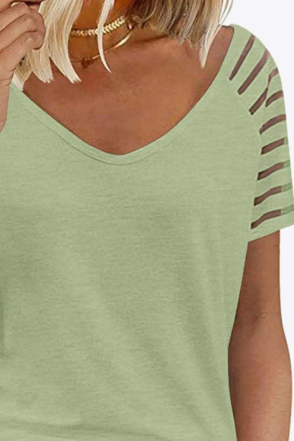 V-Neck Raglan Sleeve Tee, image 9