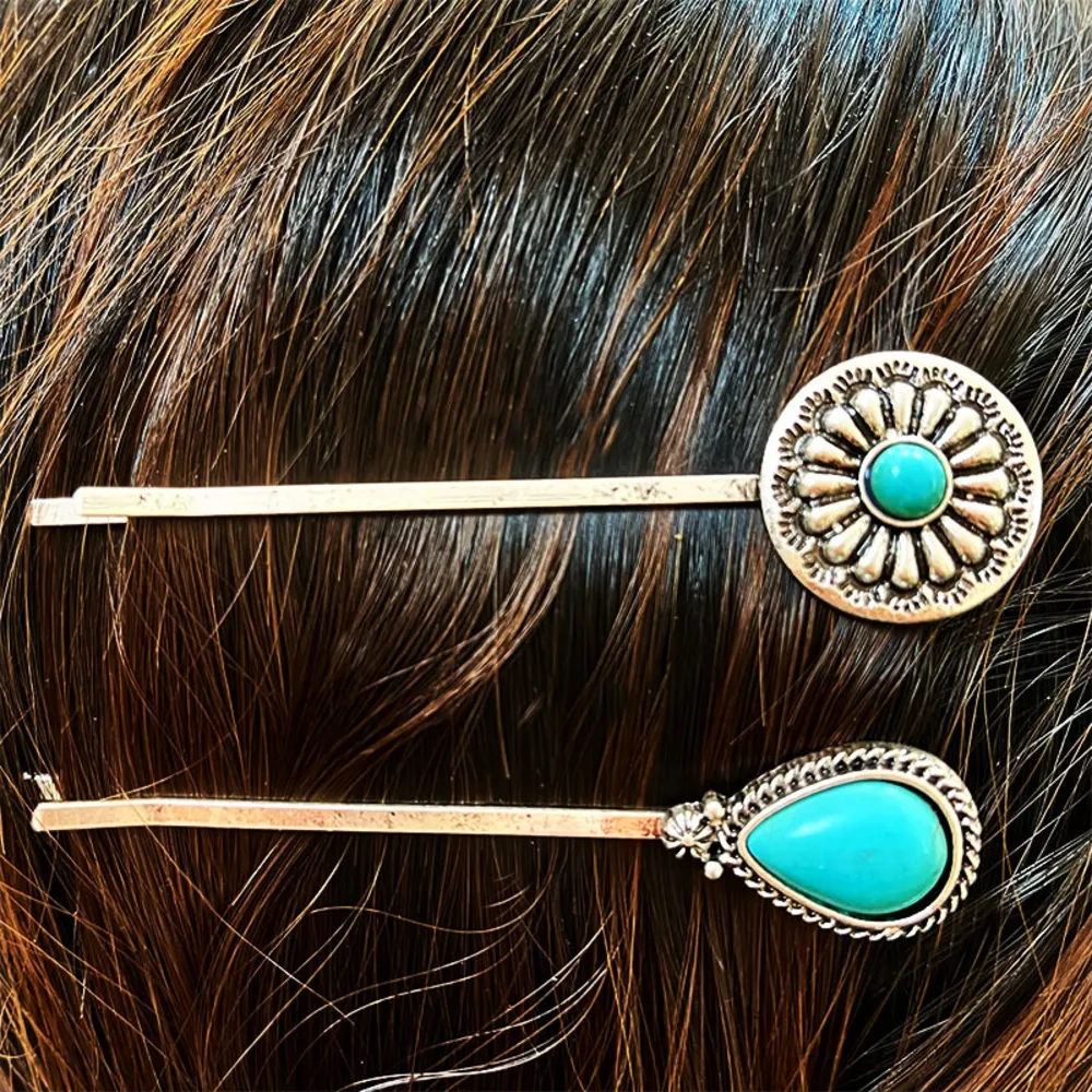 Turquoise Alloy Hairpin, image 5