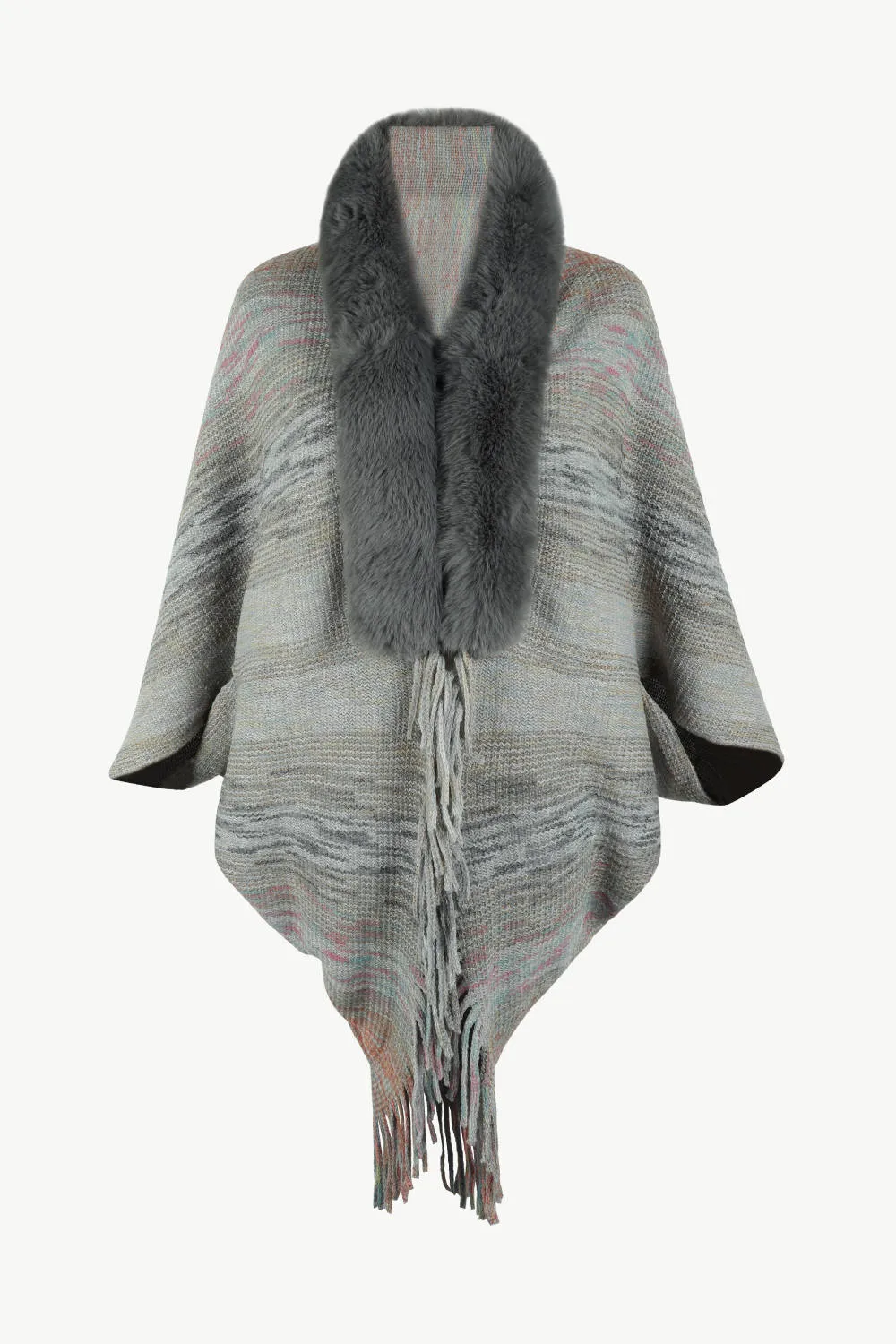 Open Front Fringe Hem Poncho, image 16