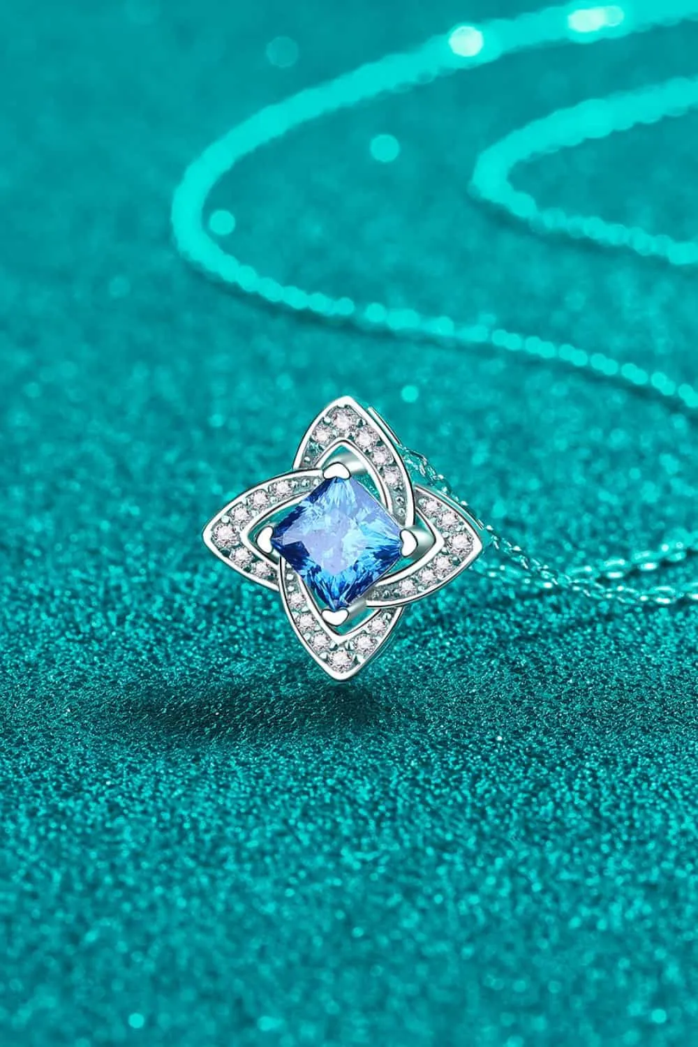 1 Carat Moissanite Floral Pendant Necklace, image 4