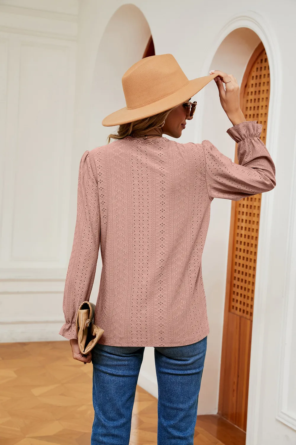 V-Neck Flounce Sleeve Blouse, image 18