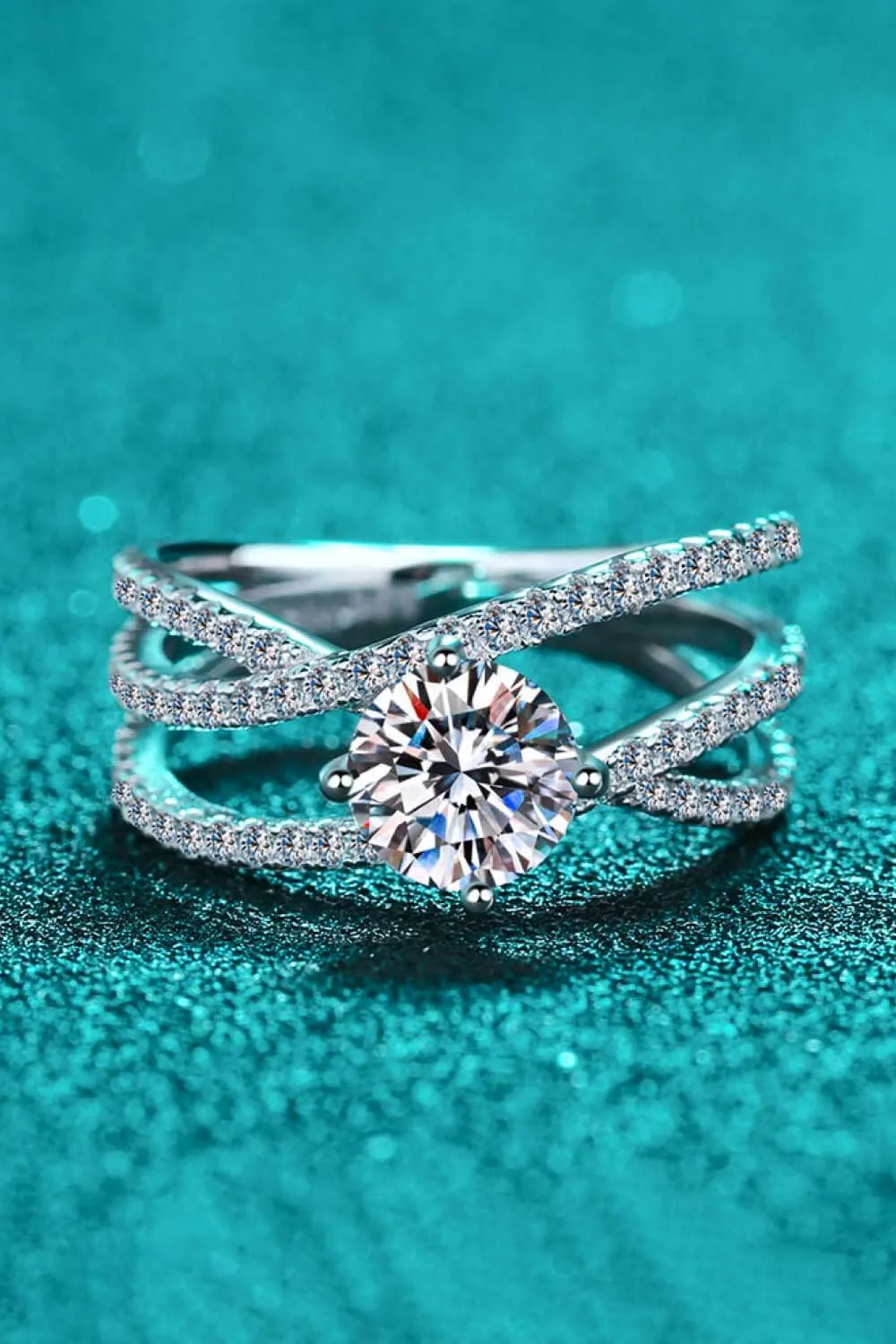 1 Carat Moissanite Crisscross Ring, image 4
