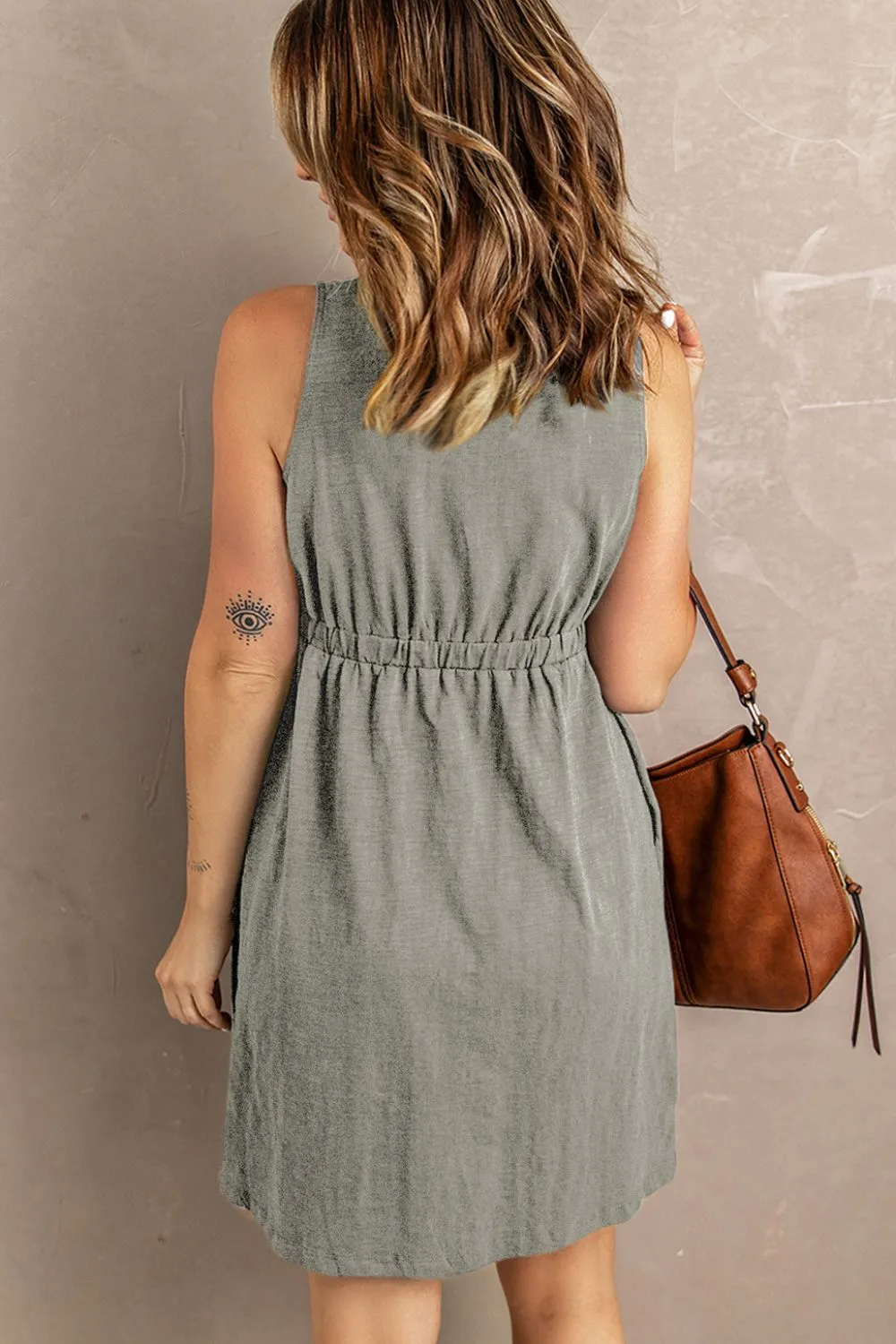 Sleeveless Button Down Mini Magic Dress, image 23