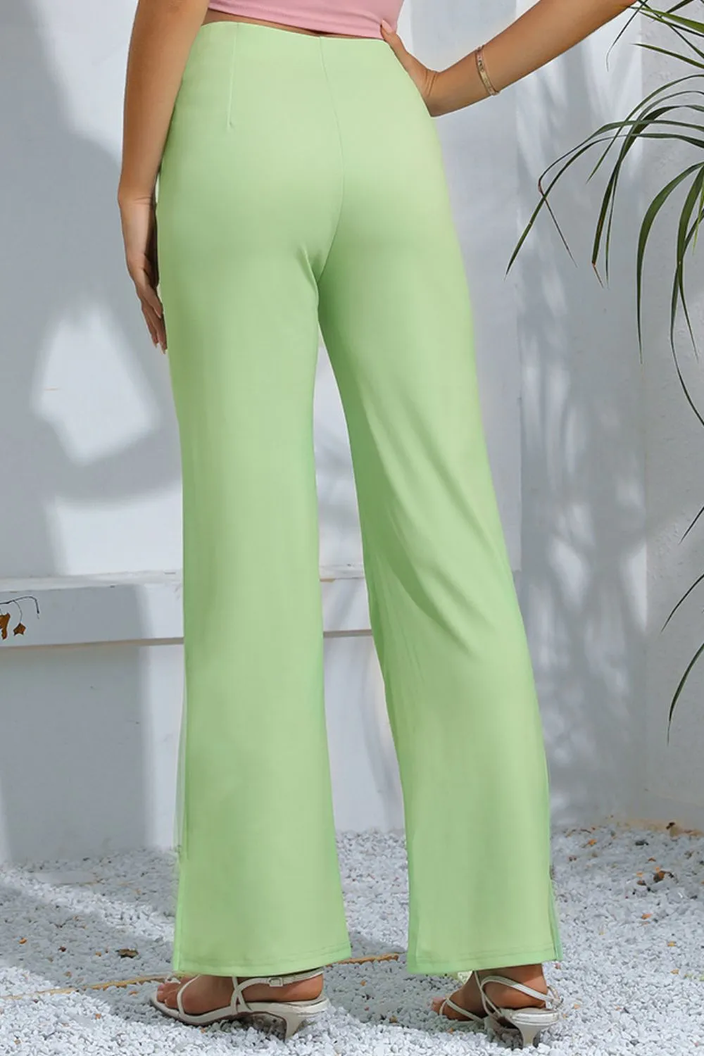 Slit High-Rise Flare Pants, image 6
