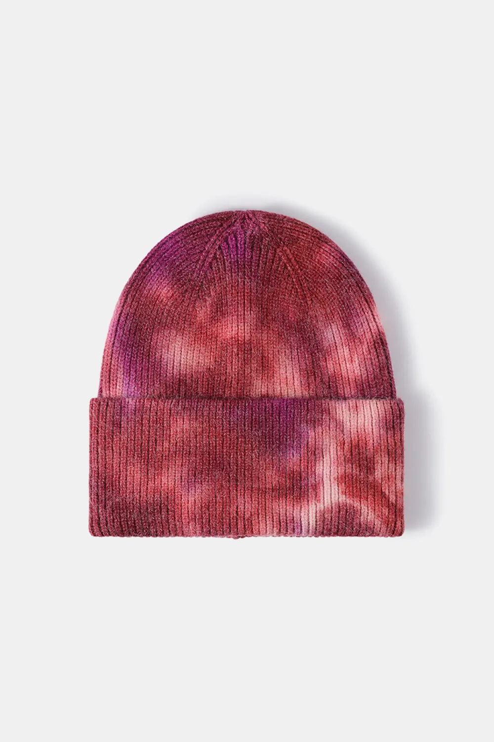 Tie-Dye Cuffed Rib-Knit Beanie Hat, image 6
