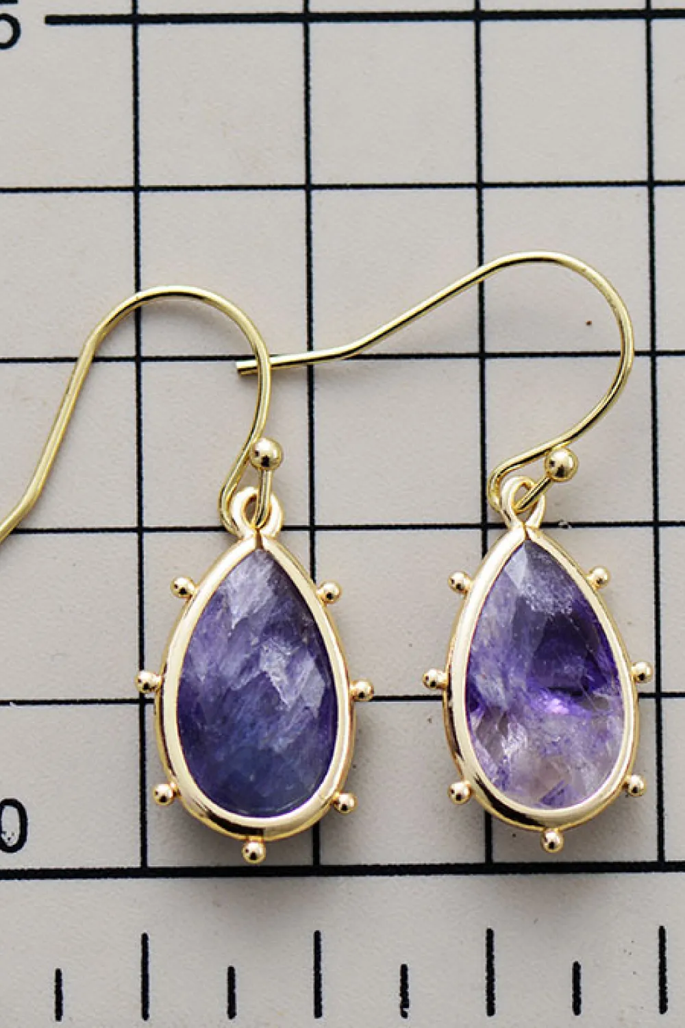 Natural Stone Teardrop Earrings, image 2