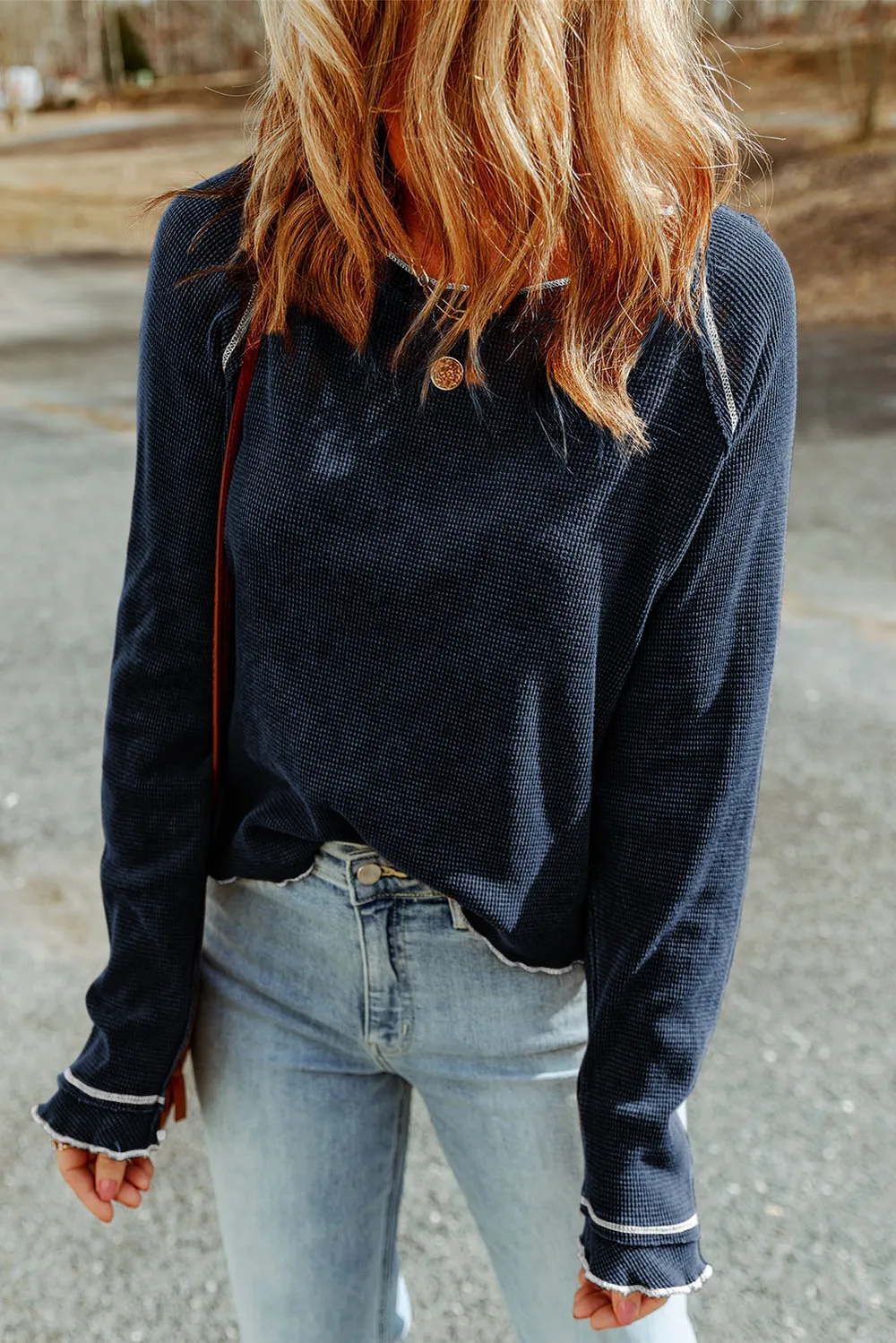 Long Raglan Sleeve Round Neck Top, image 11