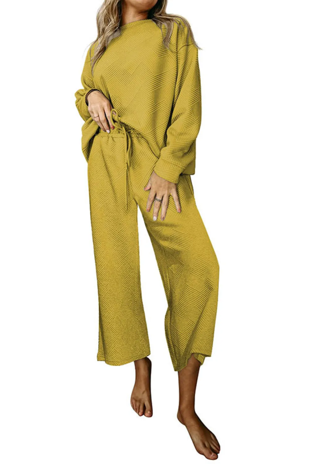 Dropped Shoulder Top and Pants Set, image 7