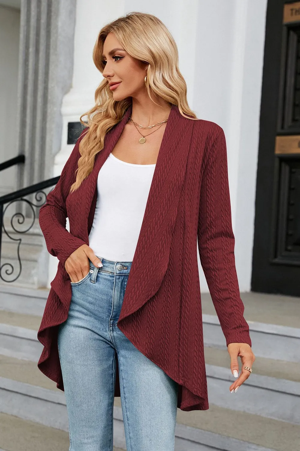 Open Front Long Sleeve Cardigan, image 15