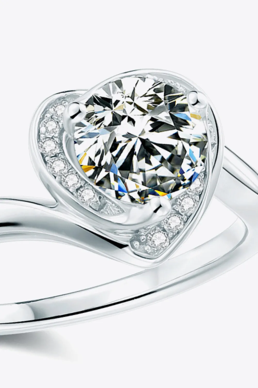 1 Carat Moissanite Heart Ring, image 3