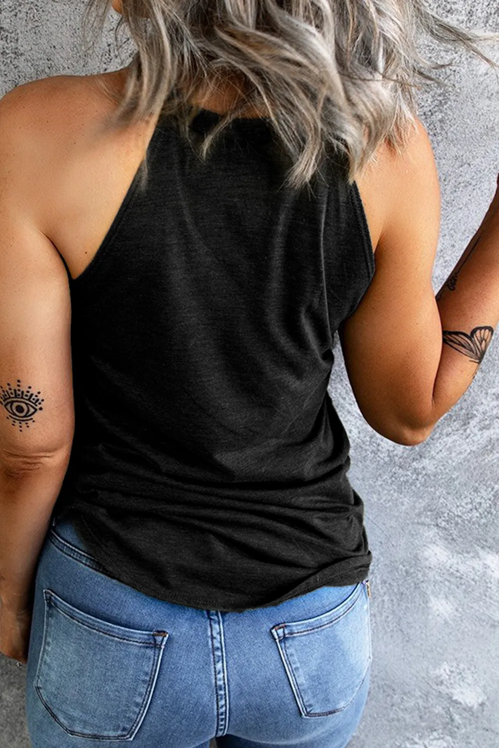 Round Neck Jack-O'-Lantern Graphic Tank Top, image 2