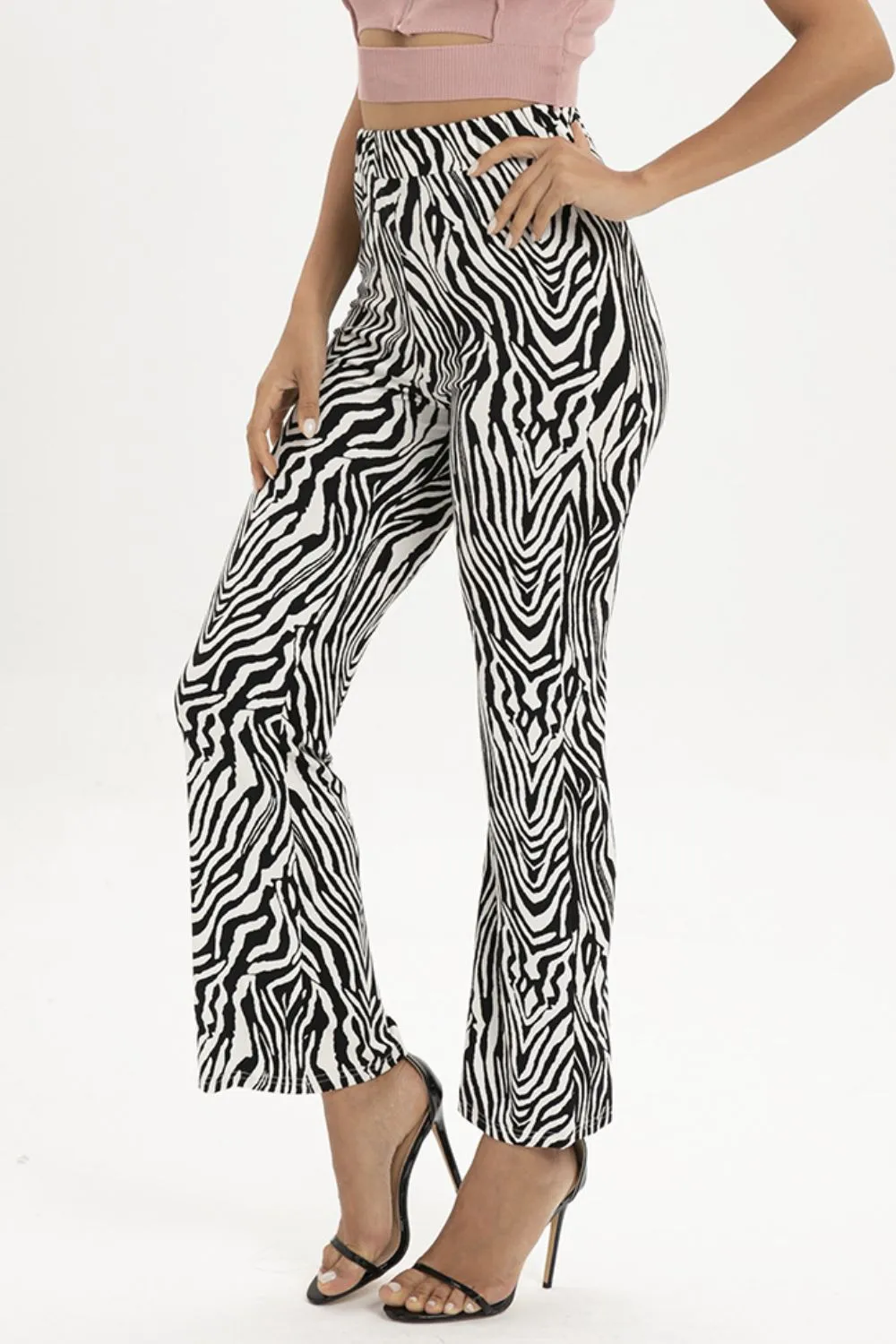 Zebra Print Straight Leg Pants, image 4