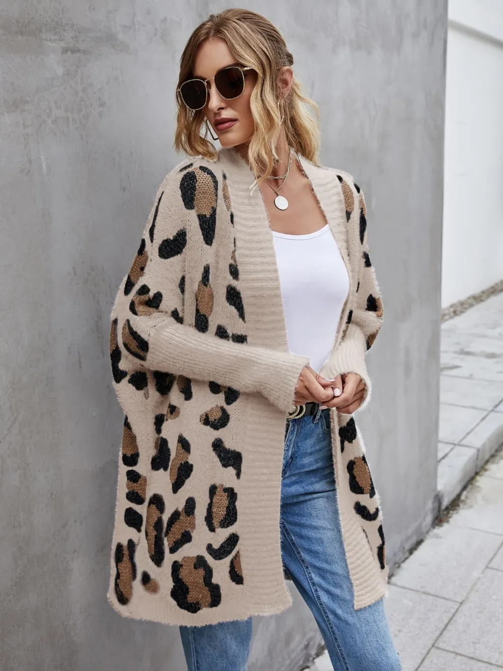 Leopard Pattern Fuzzy Cardigan, image 8
