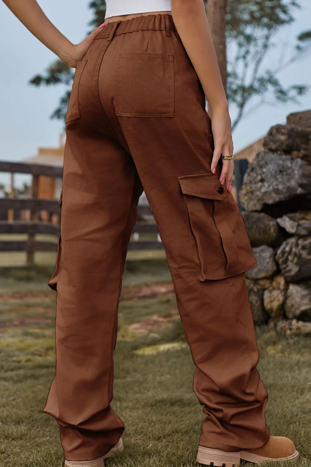 Loose Fit Long Jeans with Pockets, image 8