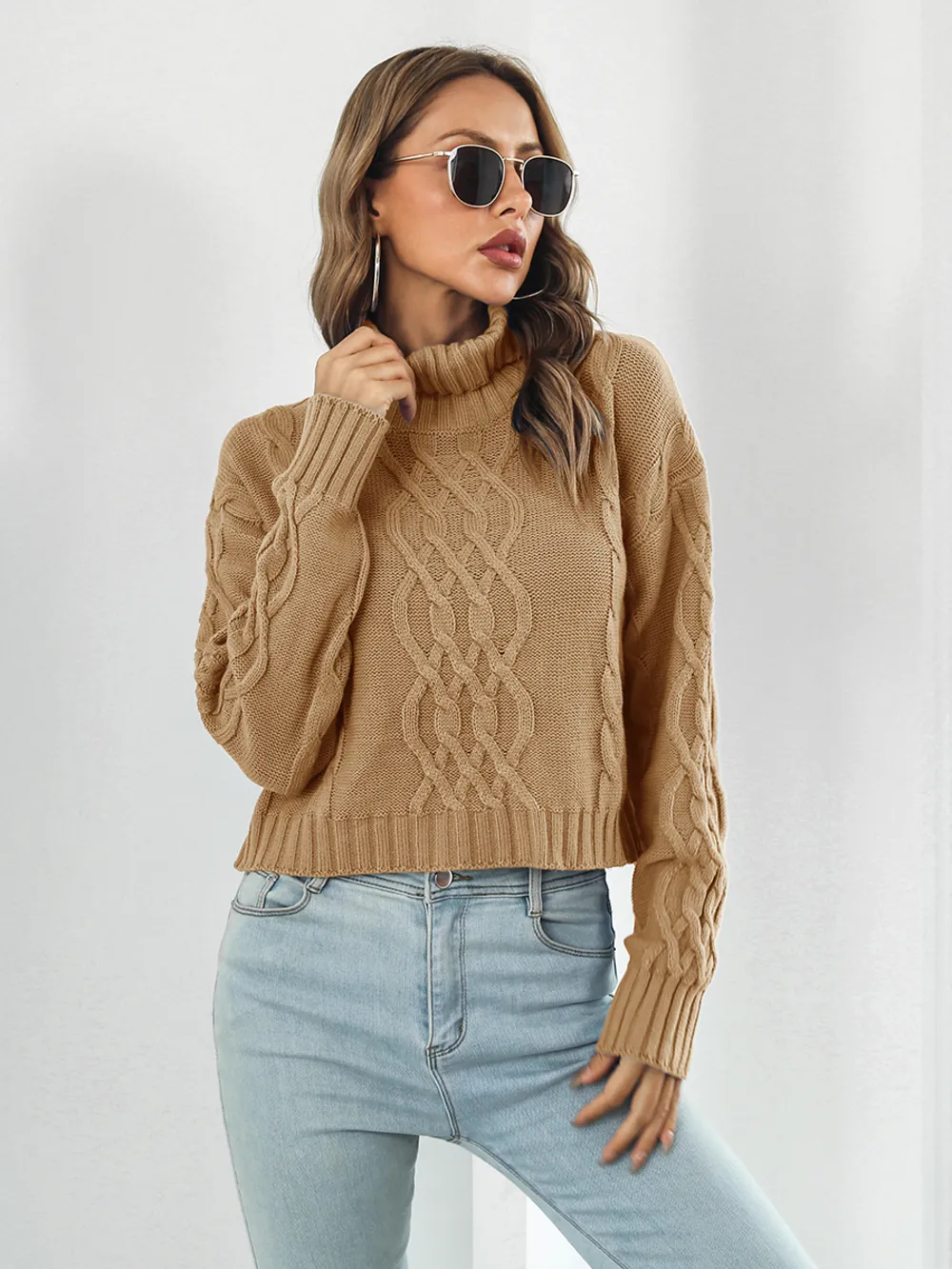 Turtleneck Dropped Shoulder Sweater, image 4
