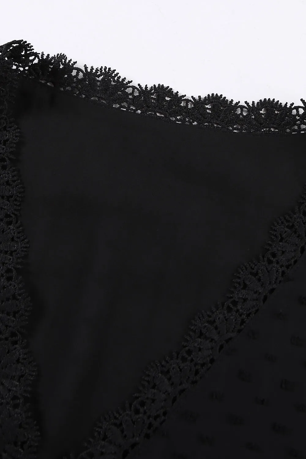 Plus Size Swiss Dot Spliced Lace V-Neck Blouse, image 10