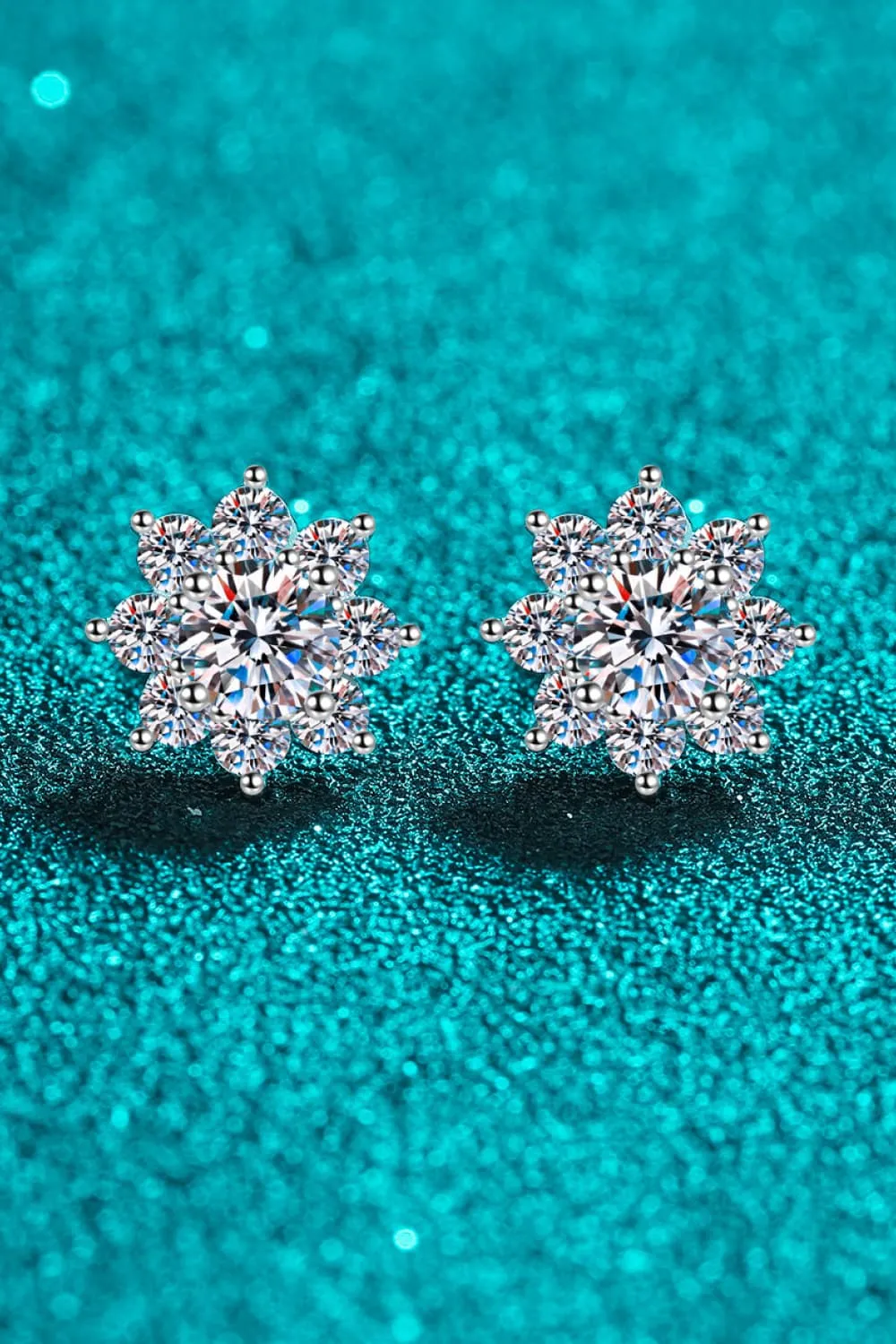 1 Carat Moissanite 925 Sterling Silver Flower Earrings, image 6