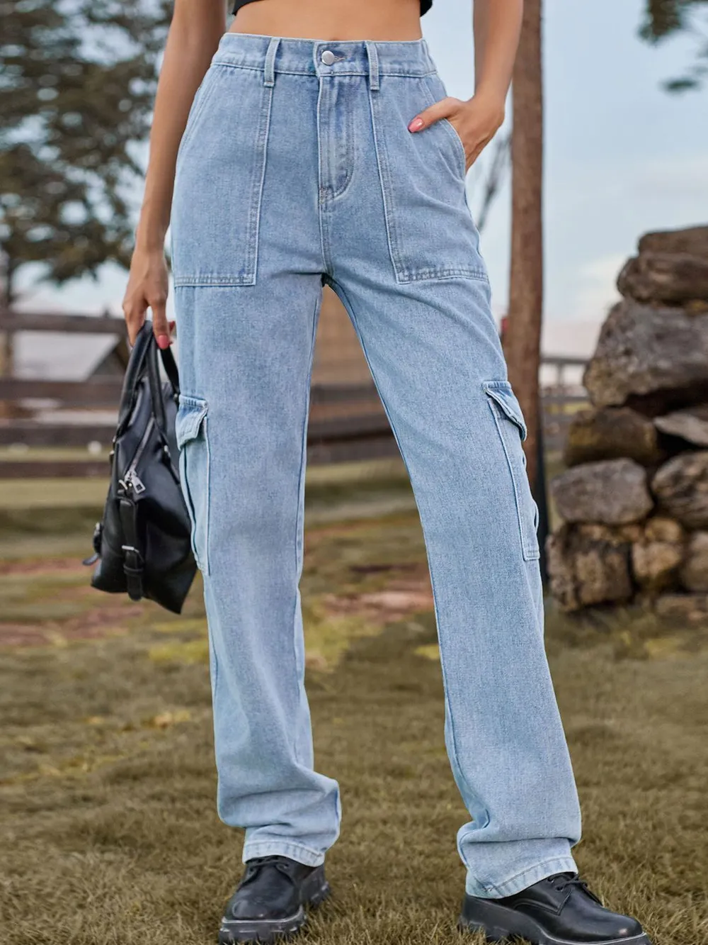 High Waist Cargo Jeans, image 11