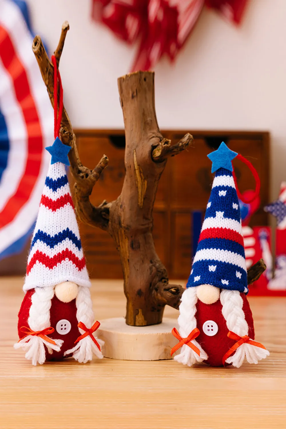 4-Piece Independence Day Knit Hanging Gnomes, image 5