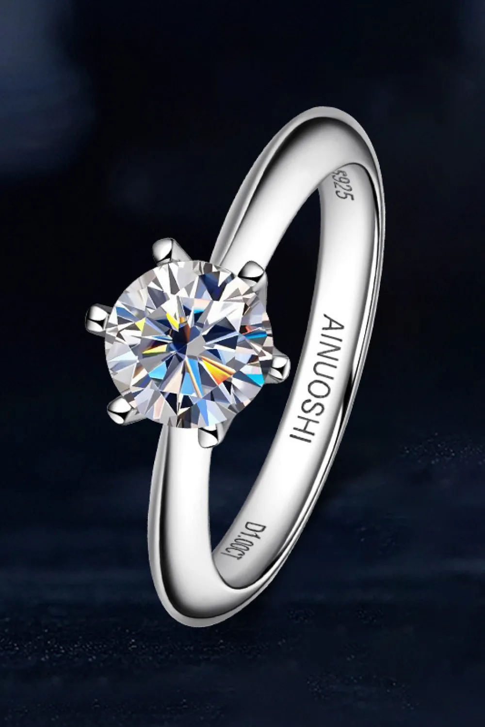 Wonderful Life 1 Carat Moissanite Platinum-Plated Ring, image 3