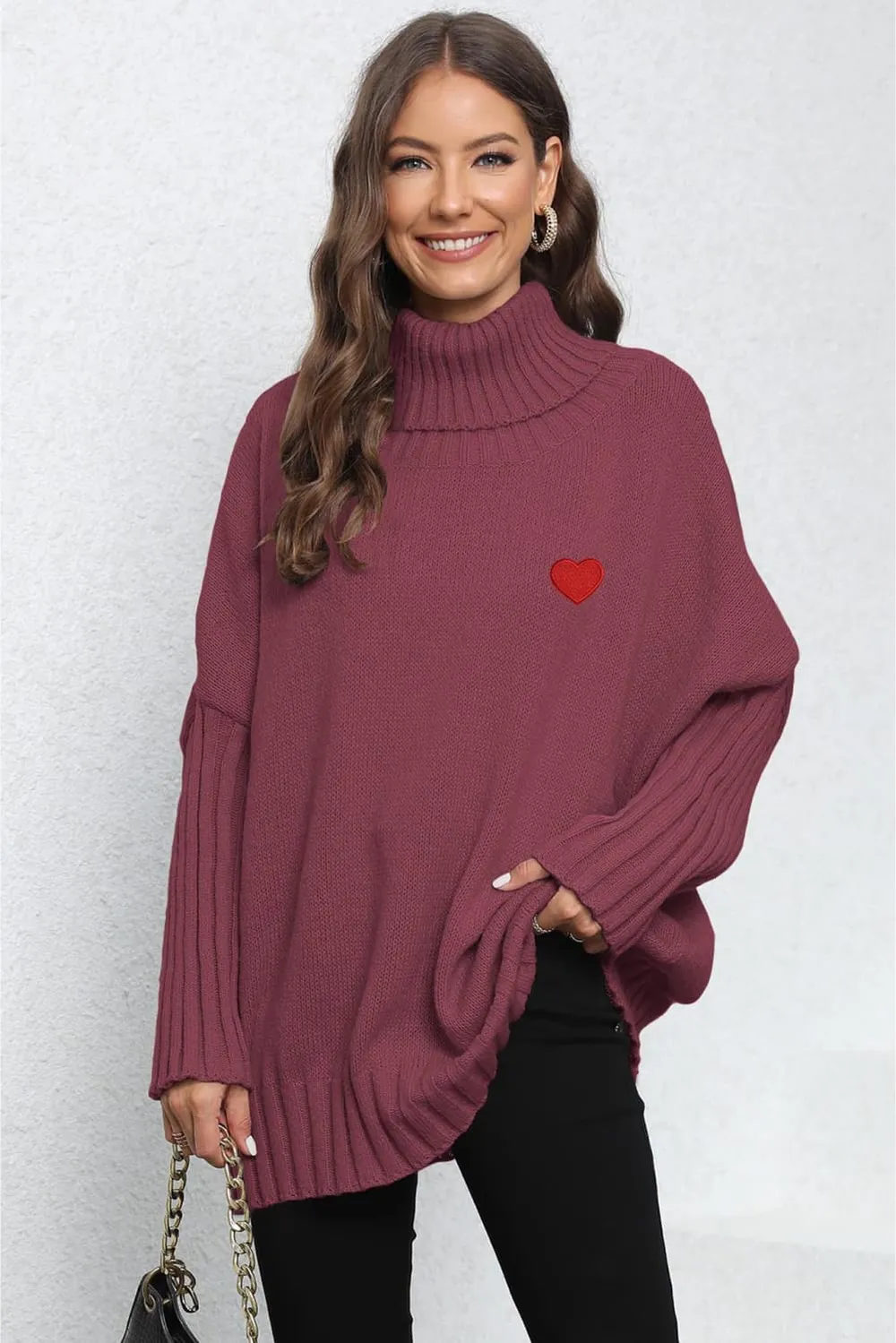 Turtle Neck Long Sleeve Ribbed Sweater, image 11