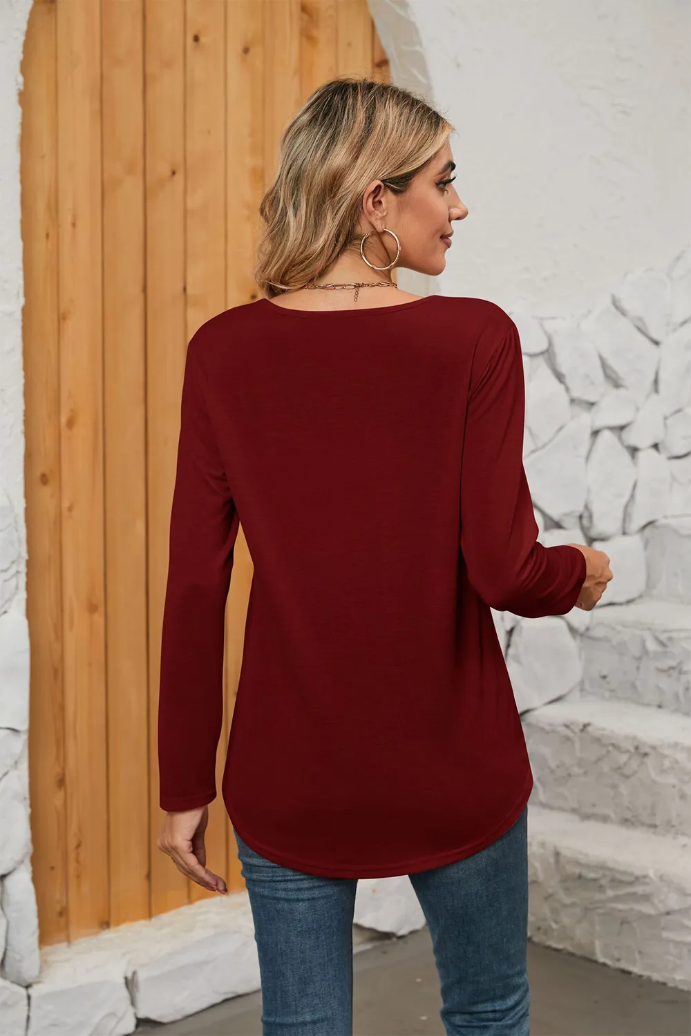 Square Neck Long Sleeve T-Shirt, image 11