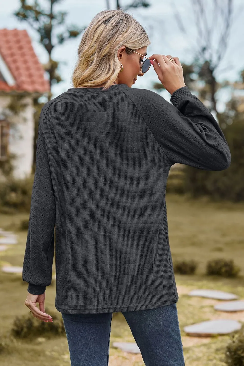 Round Neck Raglan Sleeve Sweatshirt, image 9