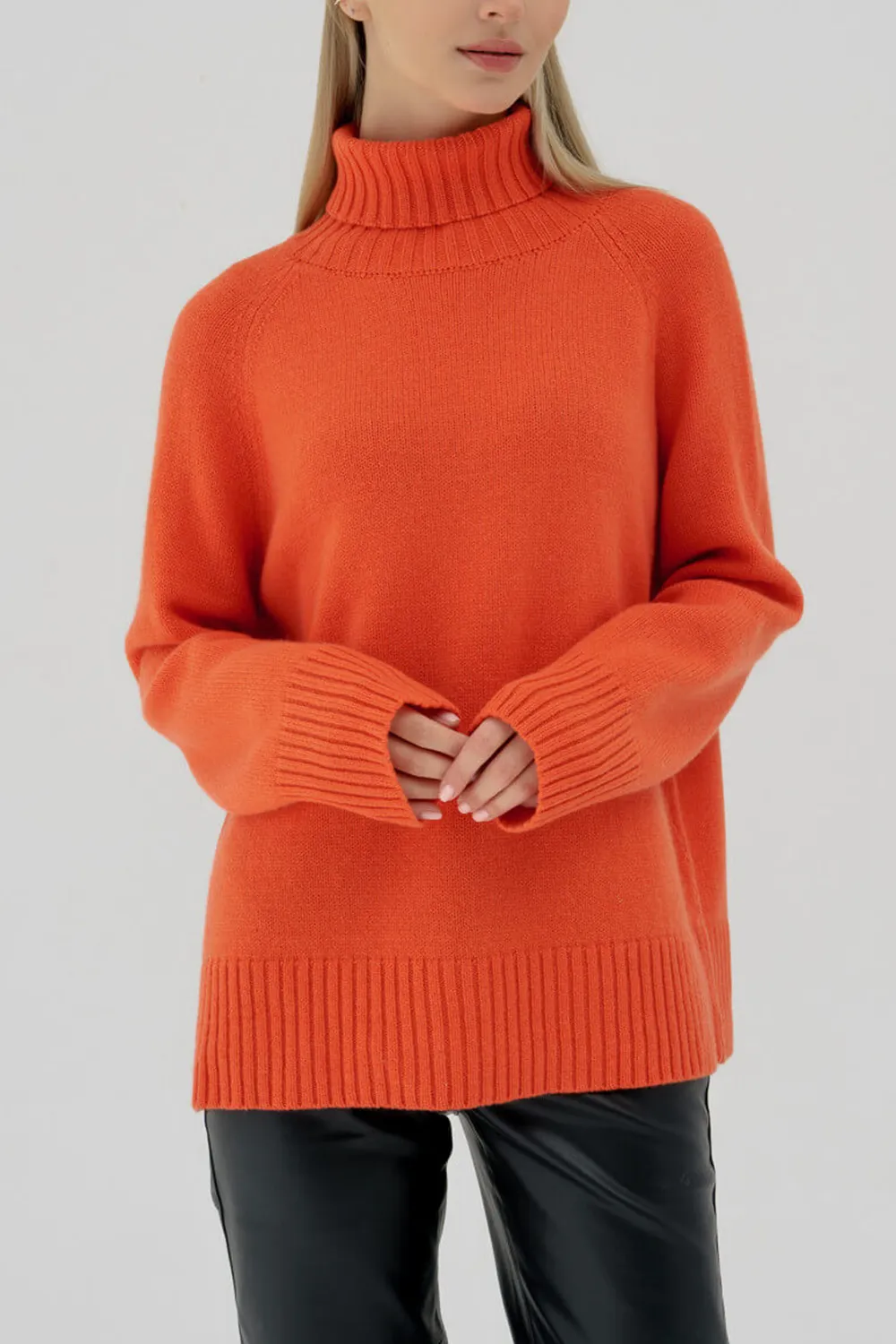 Turtle Neck Raglan Sleeve Sweater, image 11