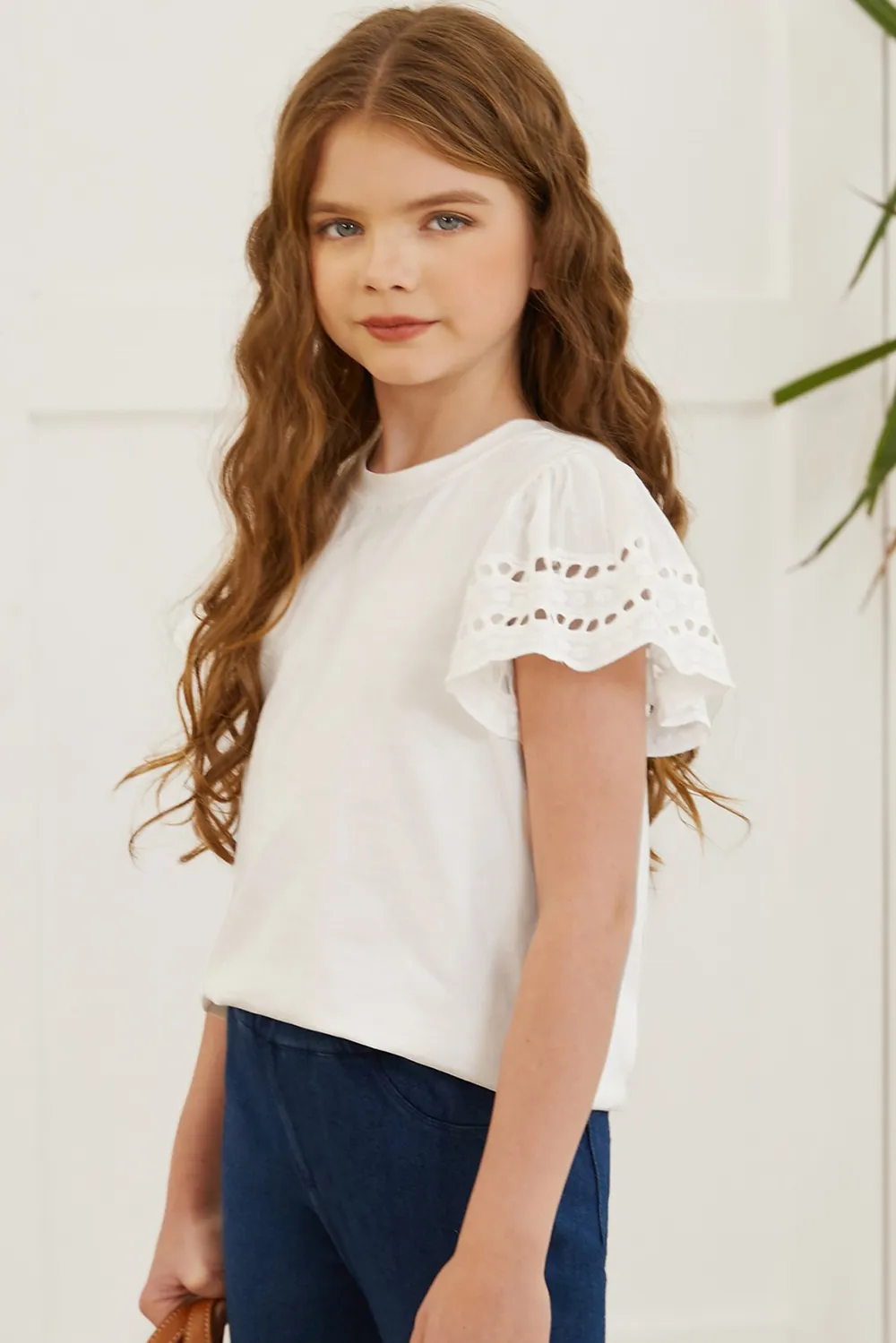 Round Neck Flutter Sleeve T-Shirt, image 8
