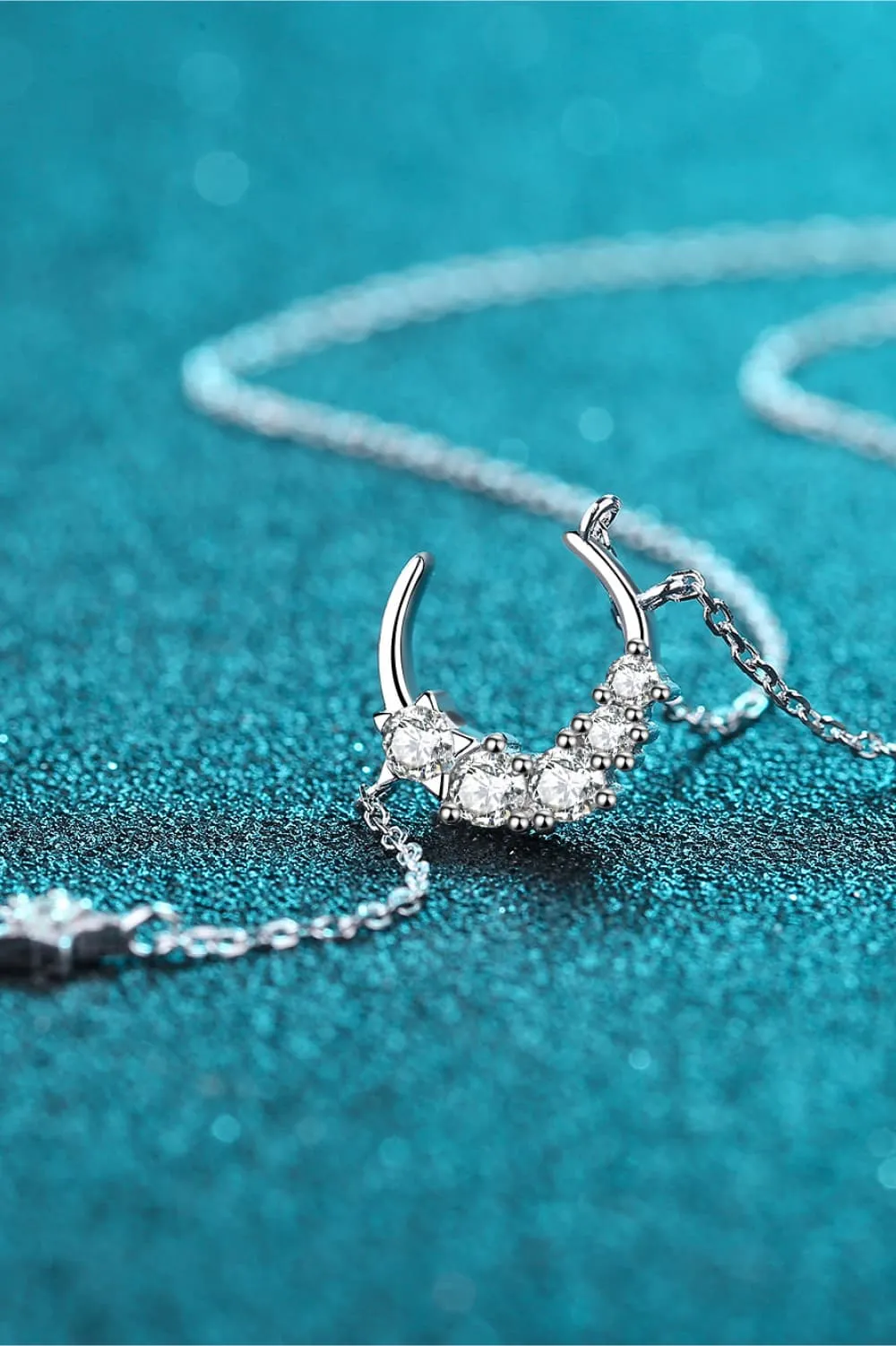 Star & Moon Moissanite Necklace, image 4