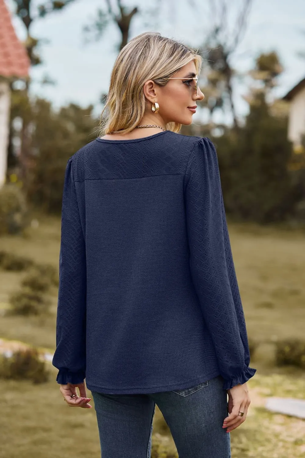 Round Neck Puff Sleeve Blouse, image 15