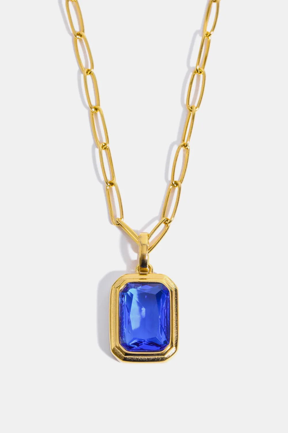 Zircon 18K Gold-Plated Geometrical Shape Pendant Necklace, image 8