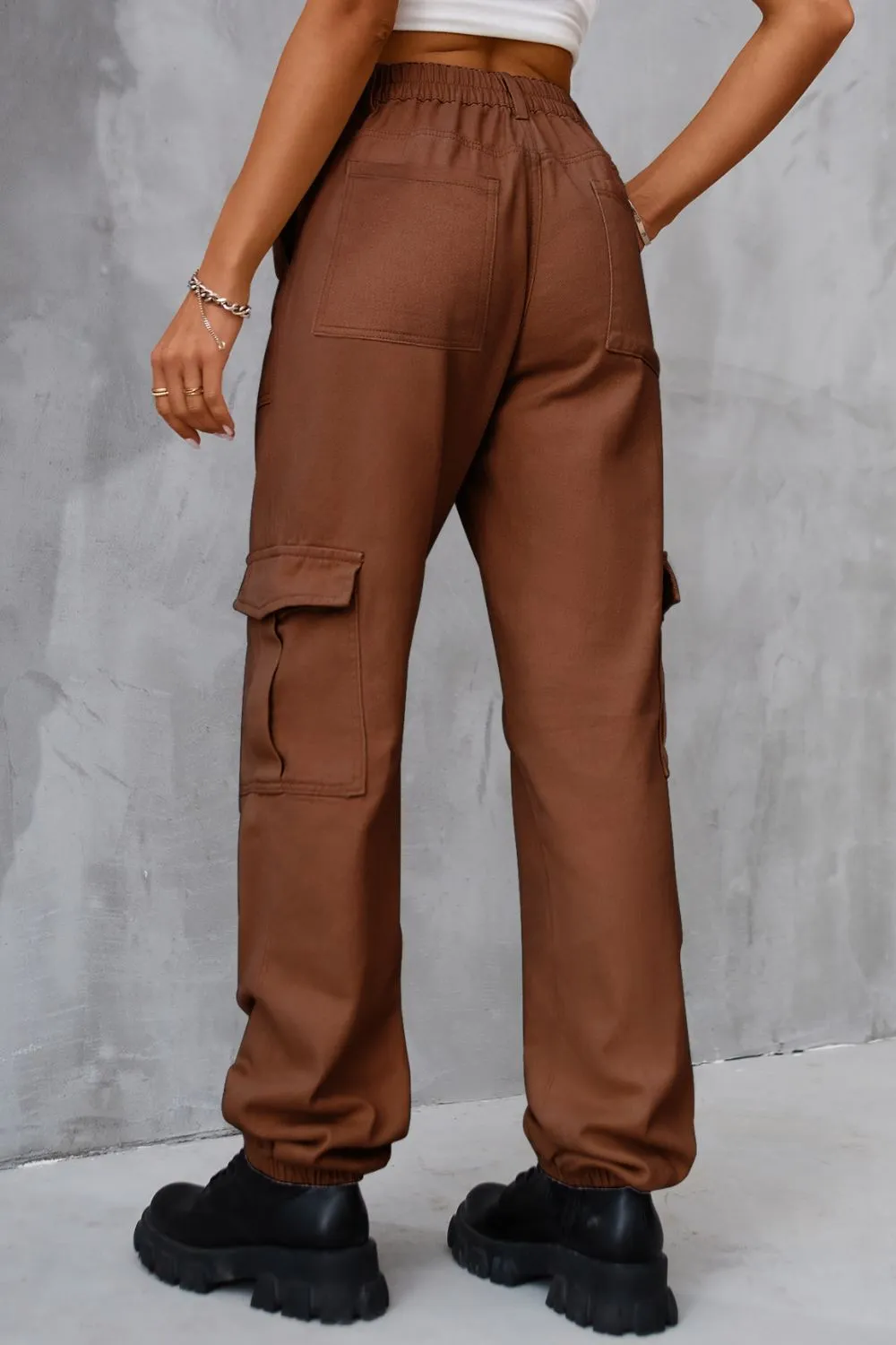 Buttoned High Waist Jeans with Pockets, image 10